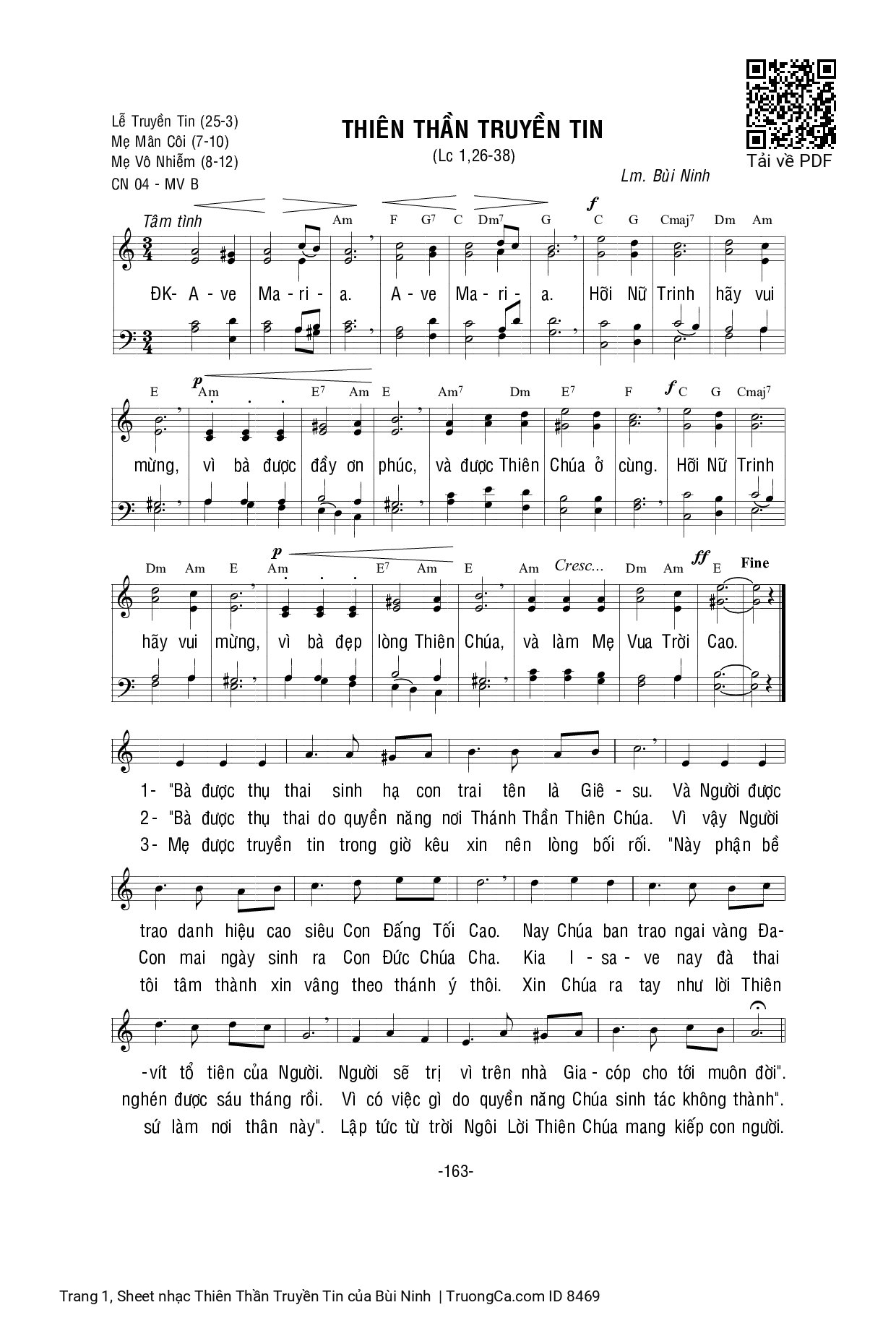 Sheet PDF of Thiên Thần Truyền Tin