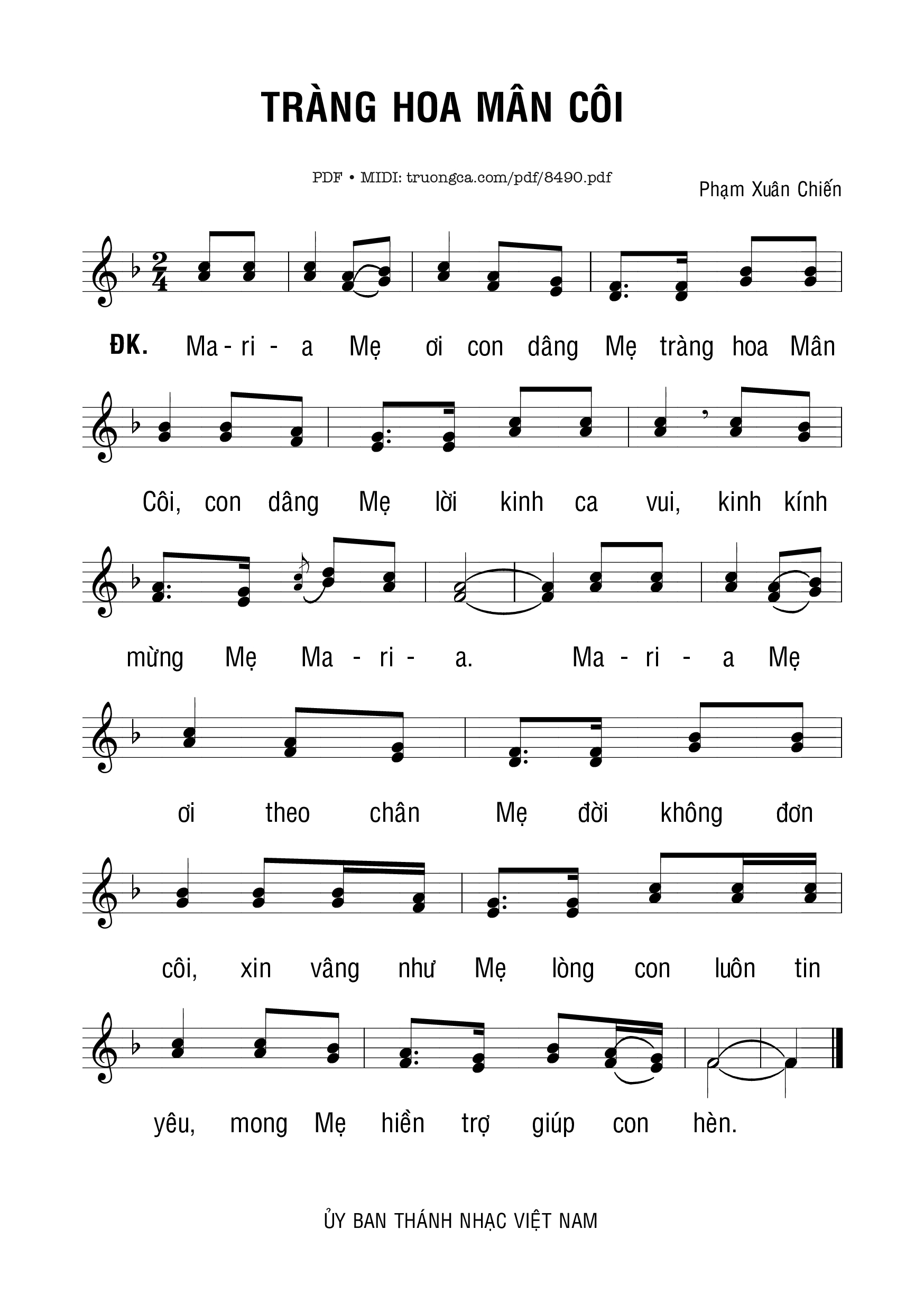 Sheet PDF of Tràng Hoa Mân Côi