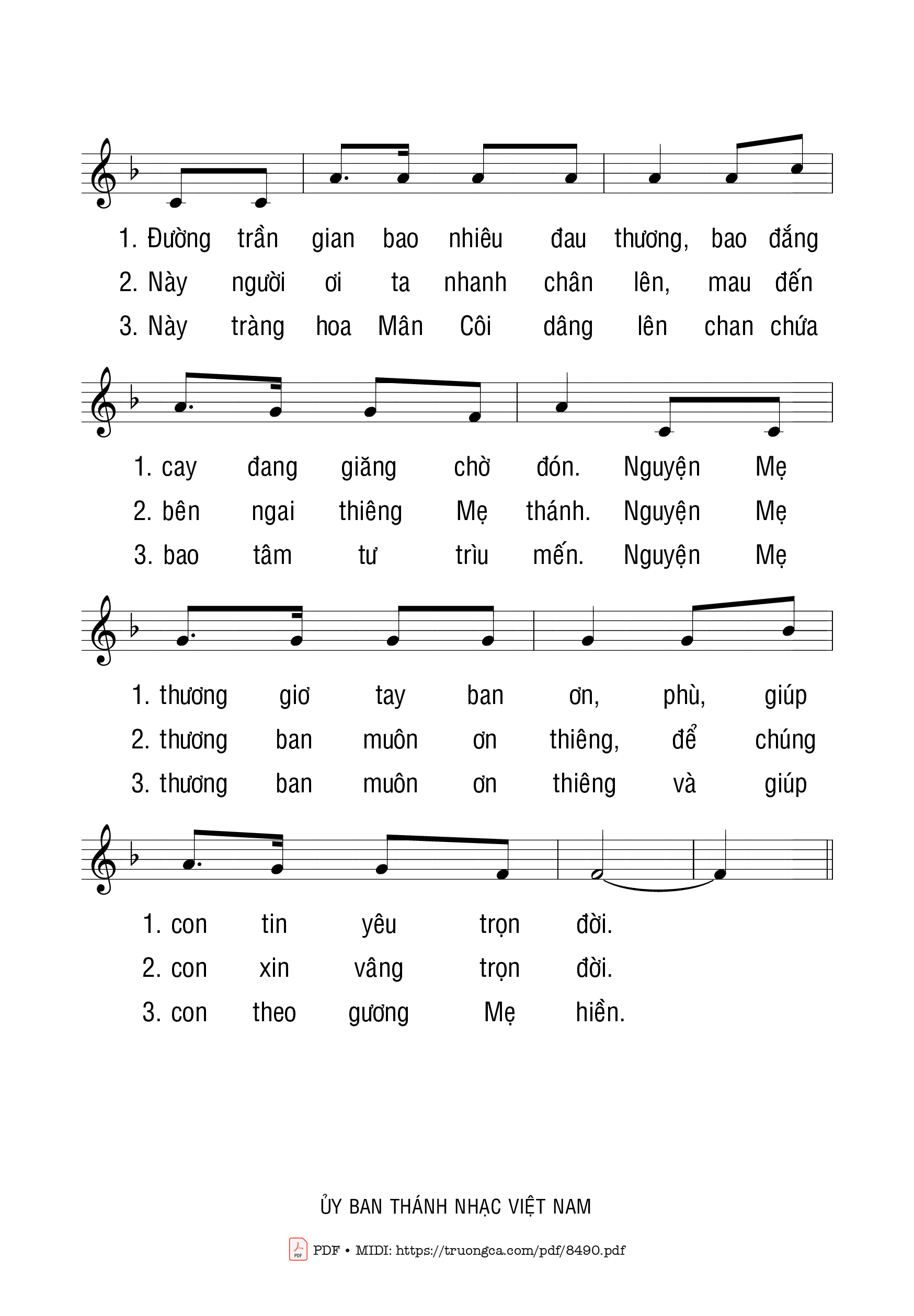 Maria Mẹ ôi Con dâng Mẹ tràng hoa Mân côi, Trang 2