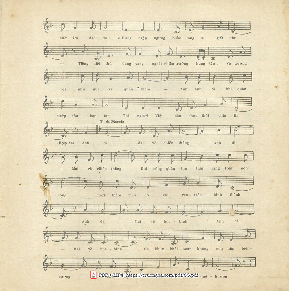 Page 2 of Sheet music PDF Anh đi mai về - Hoàng Nguyên