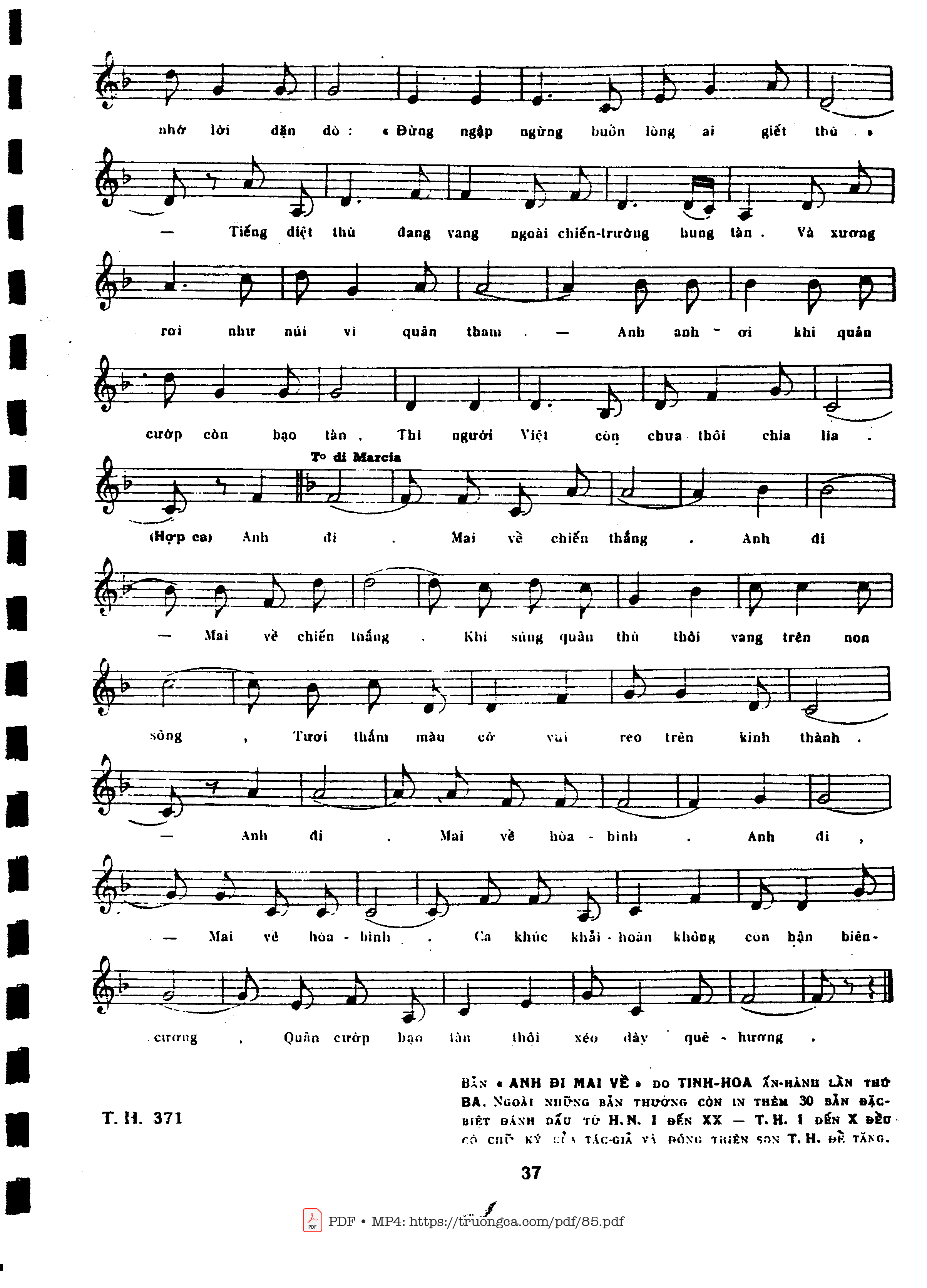 Page 4 of Sheet music PDF Anh đi mai về - Hoàng Nguyên