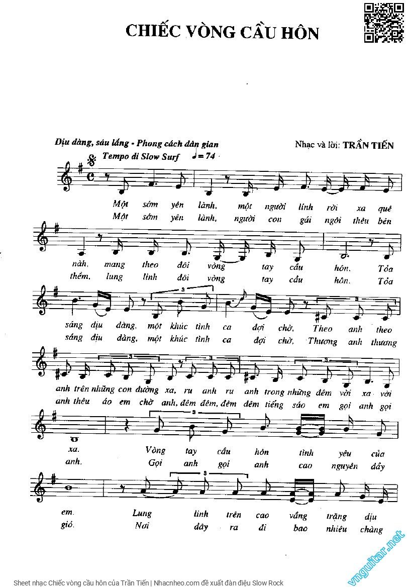 Sheet PDF of Chiếc vòng cầu hôn