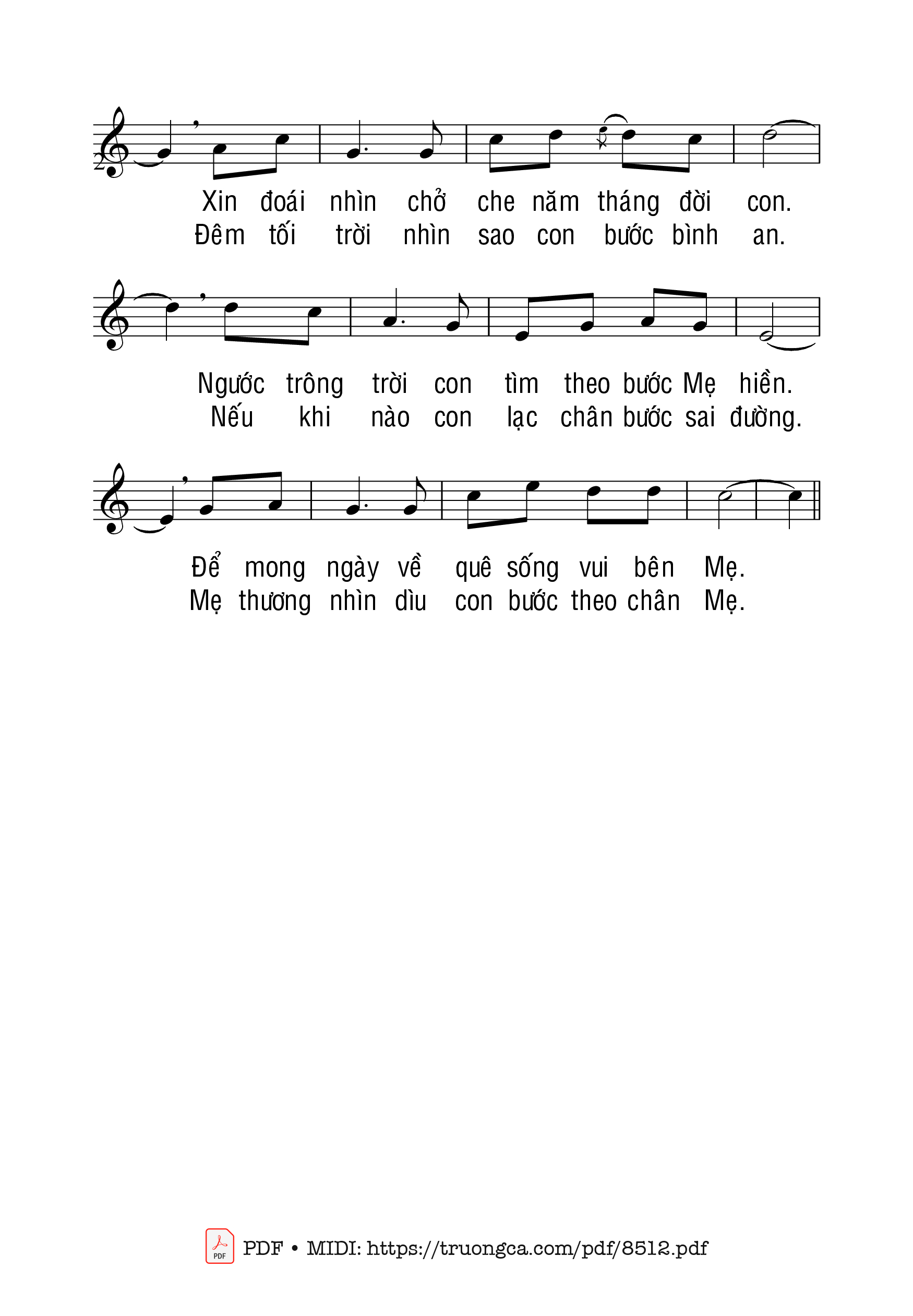 Page 2 of Sheet music PDF Tiếng Hát Thiên Thu - Dao Kim & Thiên Tân