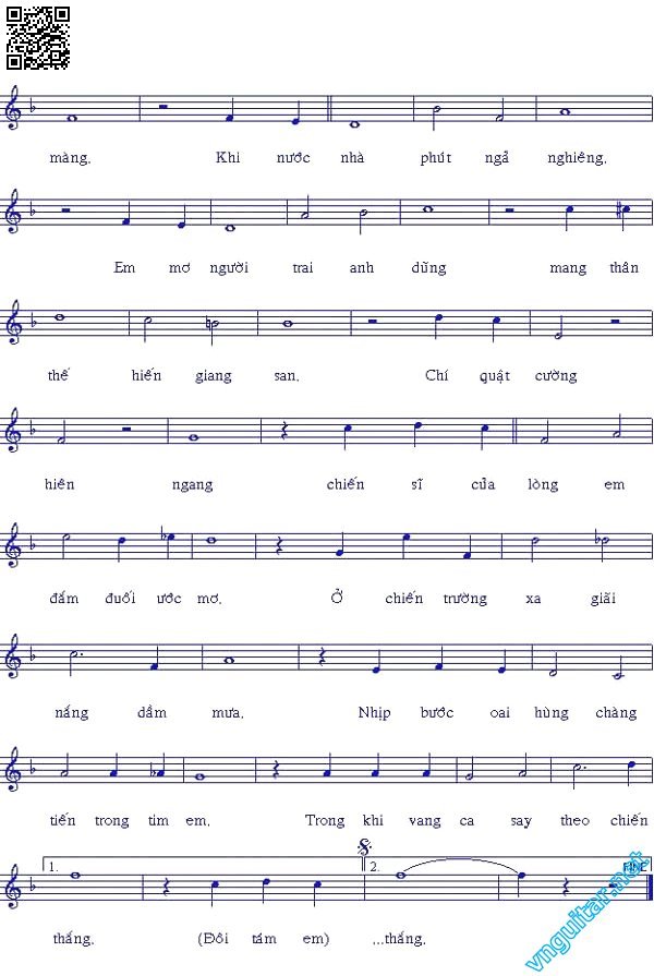 Page 2 of Sheet music PDF Chiến sĩ của lòng em - Trịnh Văn Ngân