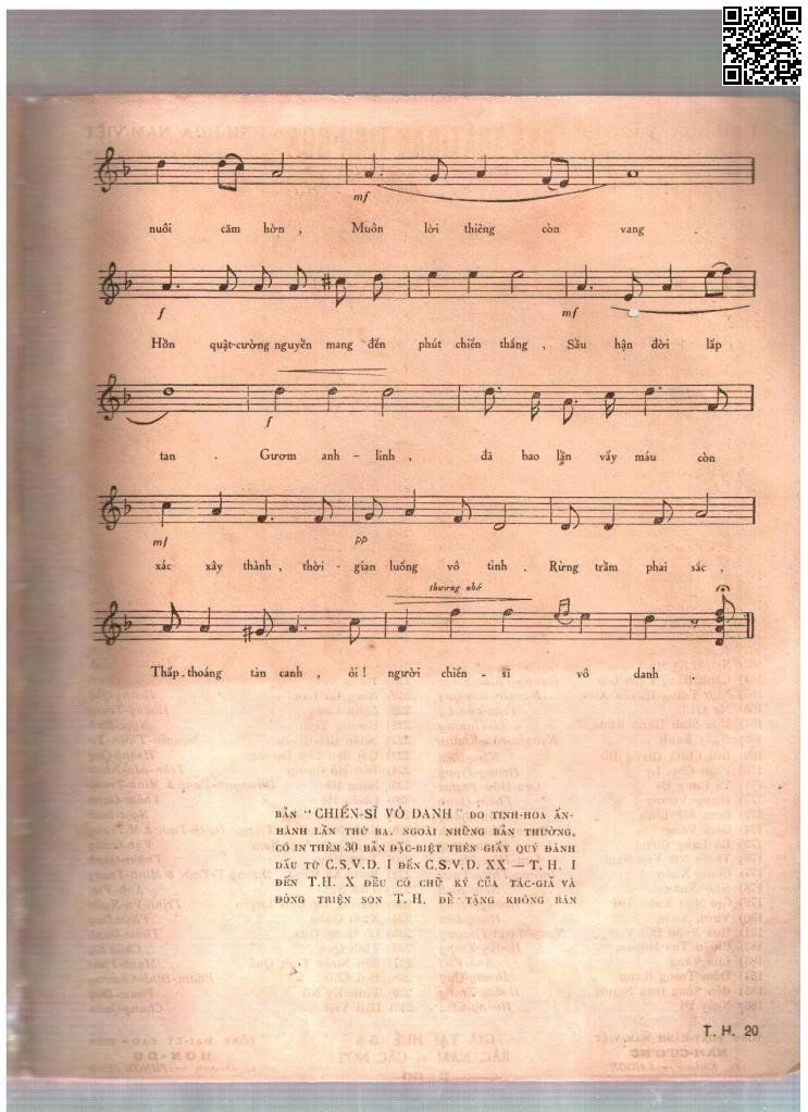 Page 3 of Sheet music PDF Chiến sĩ vô danh - Phạm Duy