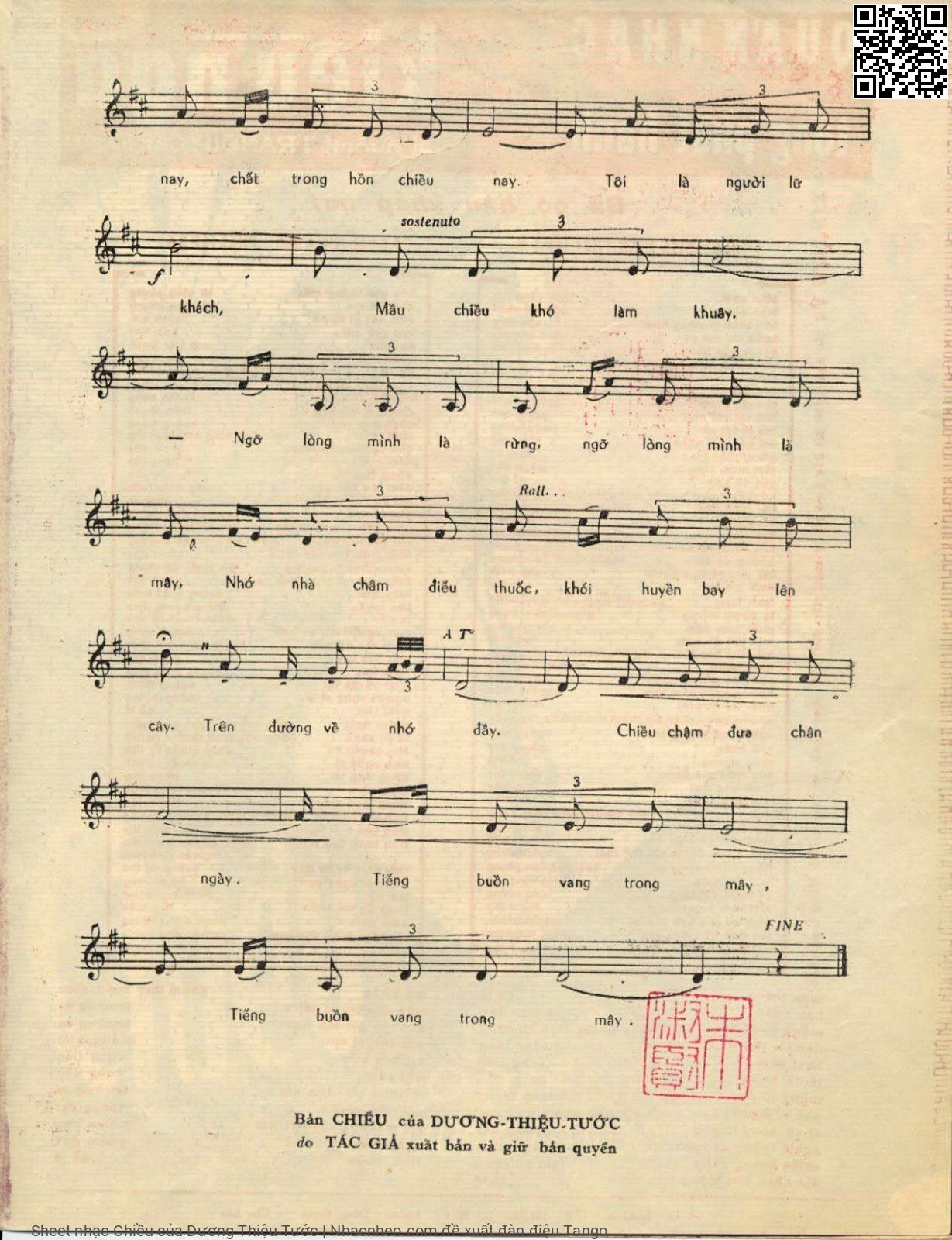 Page 3 of Sheet music PDF Chiều - Dương Thiệu Tước