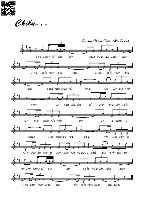 Page 4 of Sheet music PDF Chiều - Dương Thiệu Tước