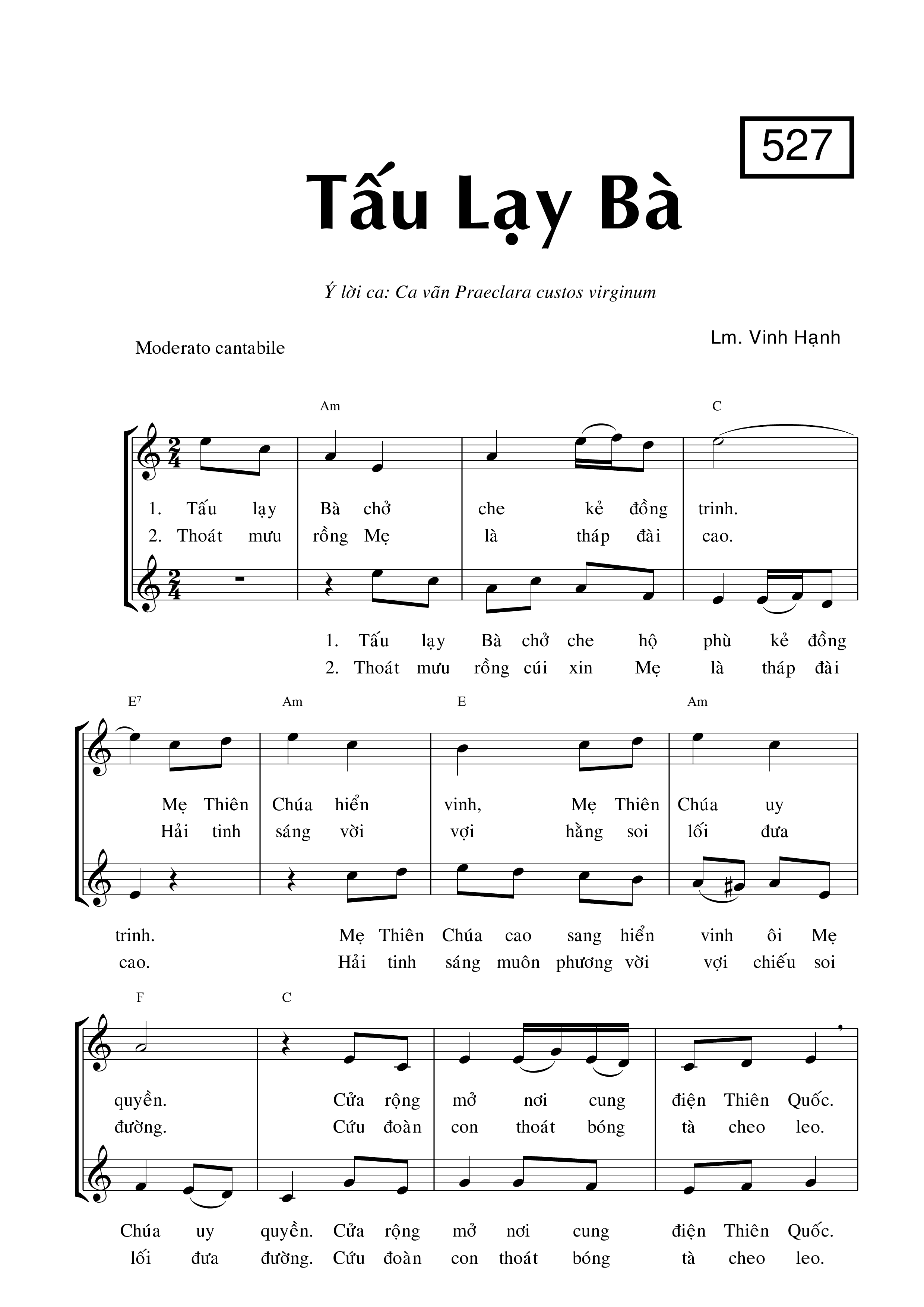 Page 3 of Sheet music PDF Tấu Lạy Bà - Vinh Hạnh