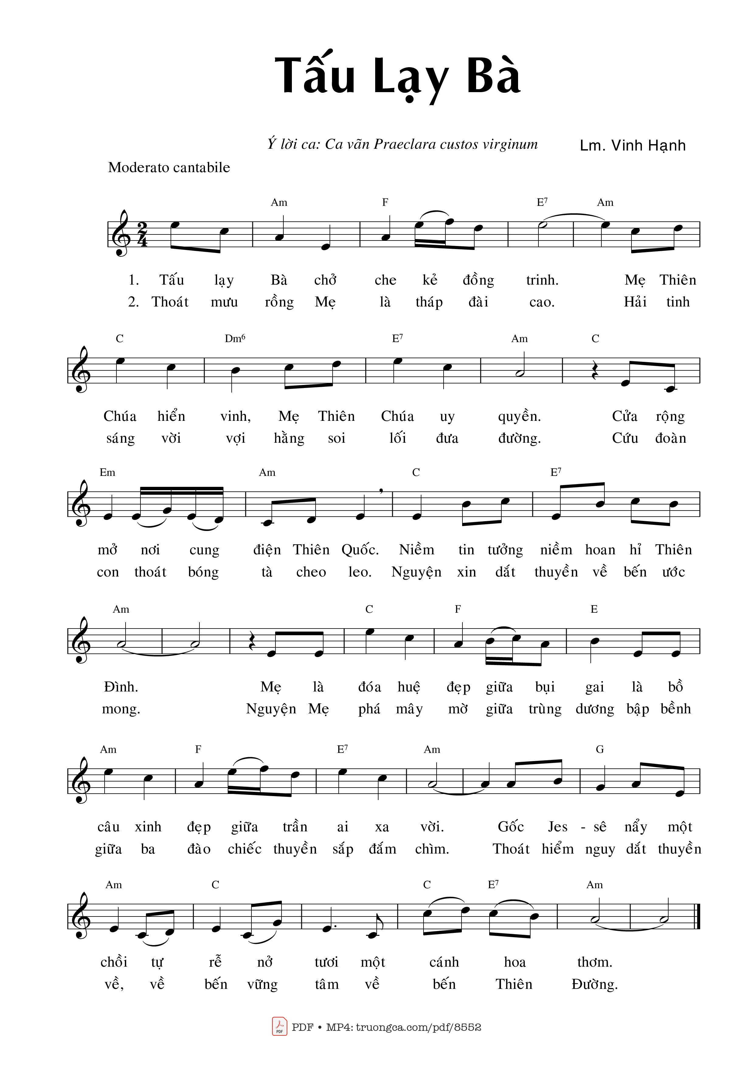 Page 5 of Sheet music PDF Tấu Lạy Bà - Vinh Hạnh