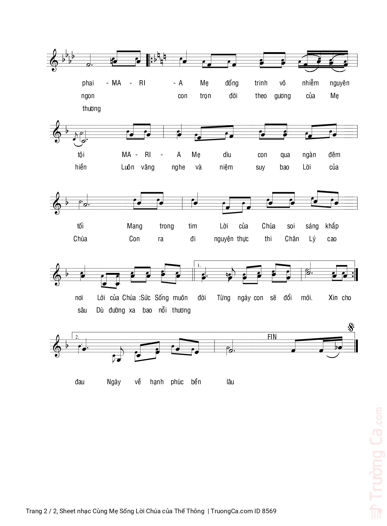 Đức Mẹ Imprimtur Gp Xuân Lộc Theo bước Mẹ con nguyện về muôn phương rắc gieo Tin Mừng cho khắp trần gian, Trang 2