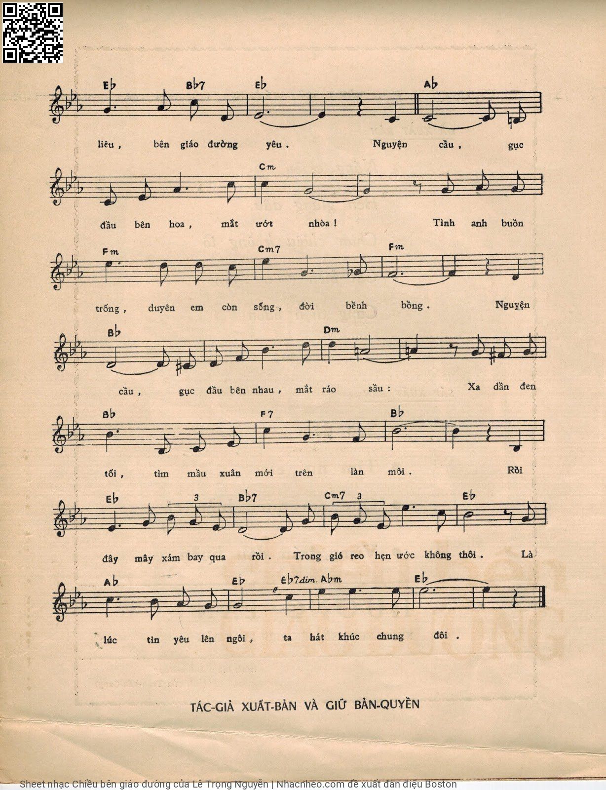 Page 3 of Sheet music PDF Chiều bên giáo đường - Lê Trọng Nguyễn