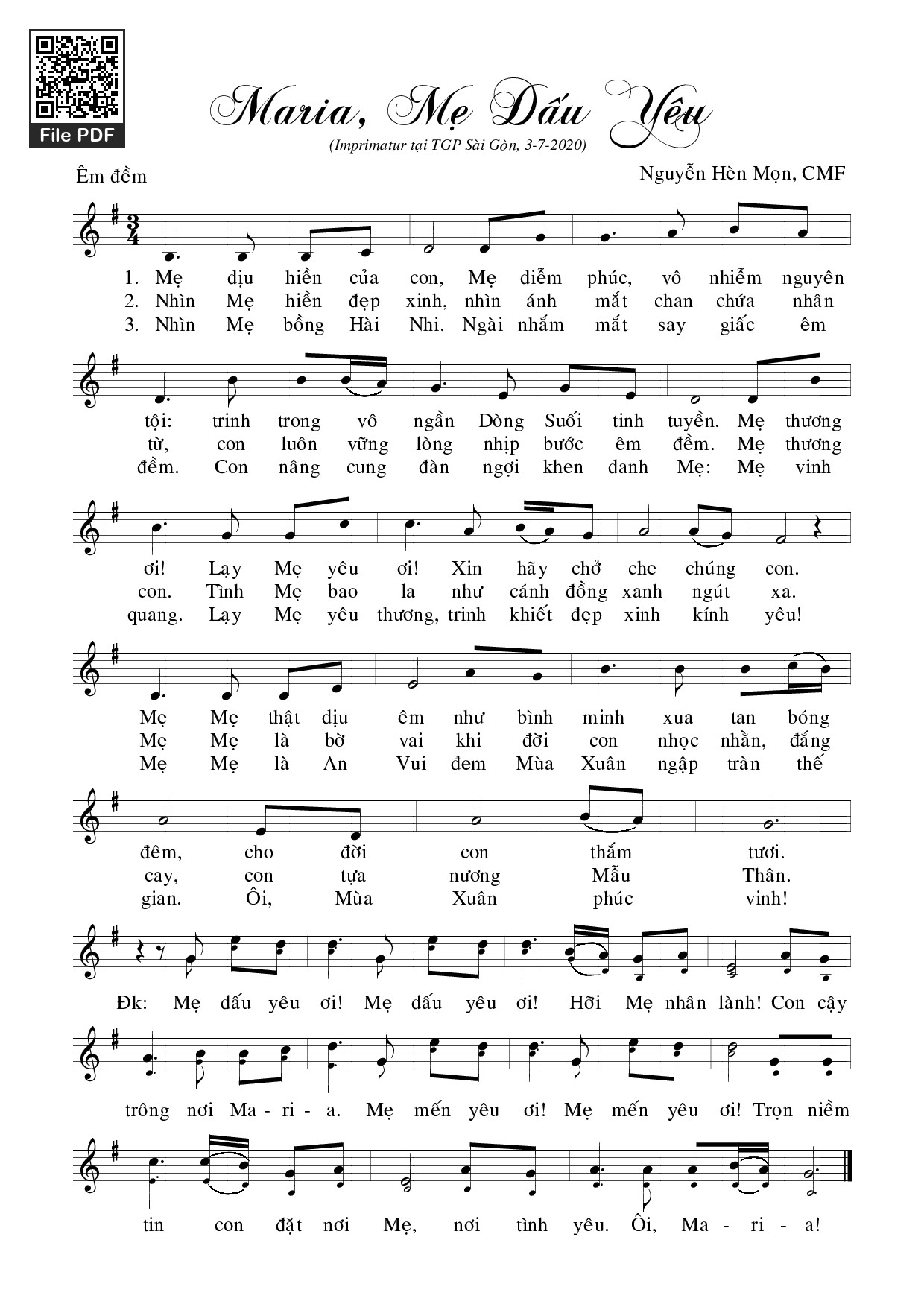 Maria Mẹ Dấu Yêu