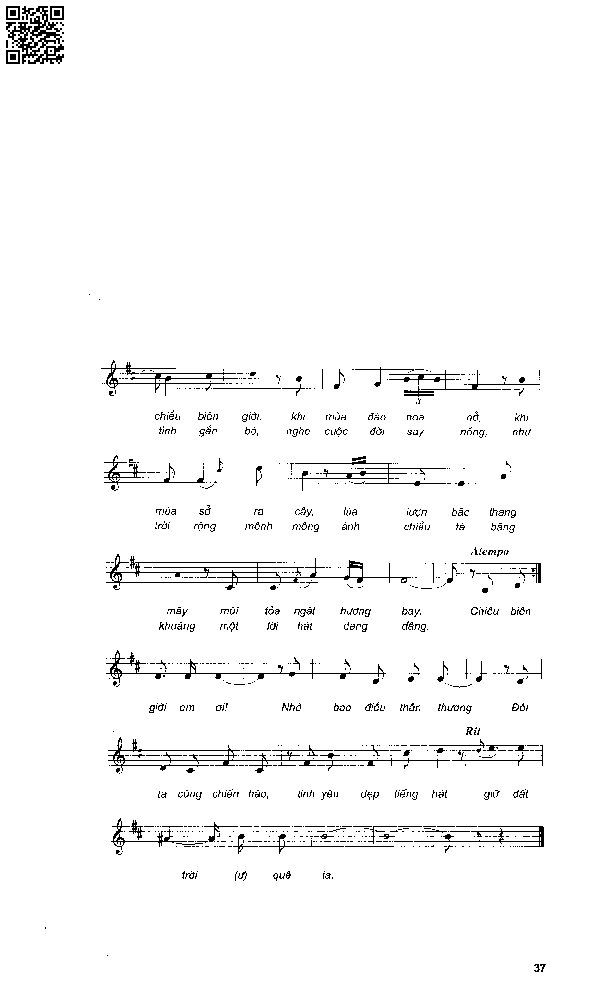 Page 2 of Sheet music PDF Chiều biên giới - Trần Chung