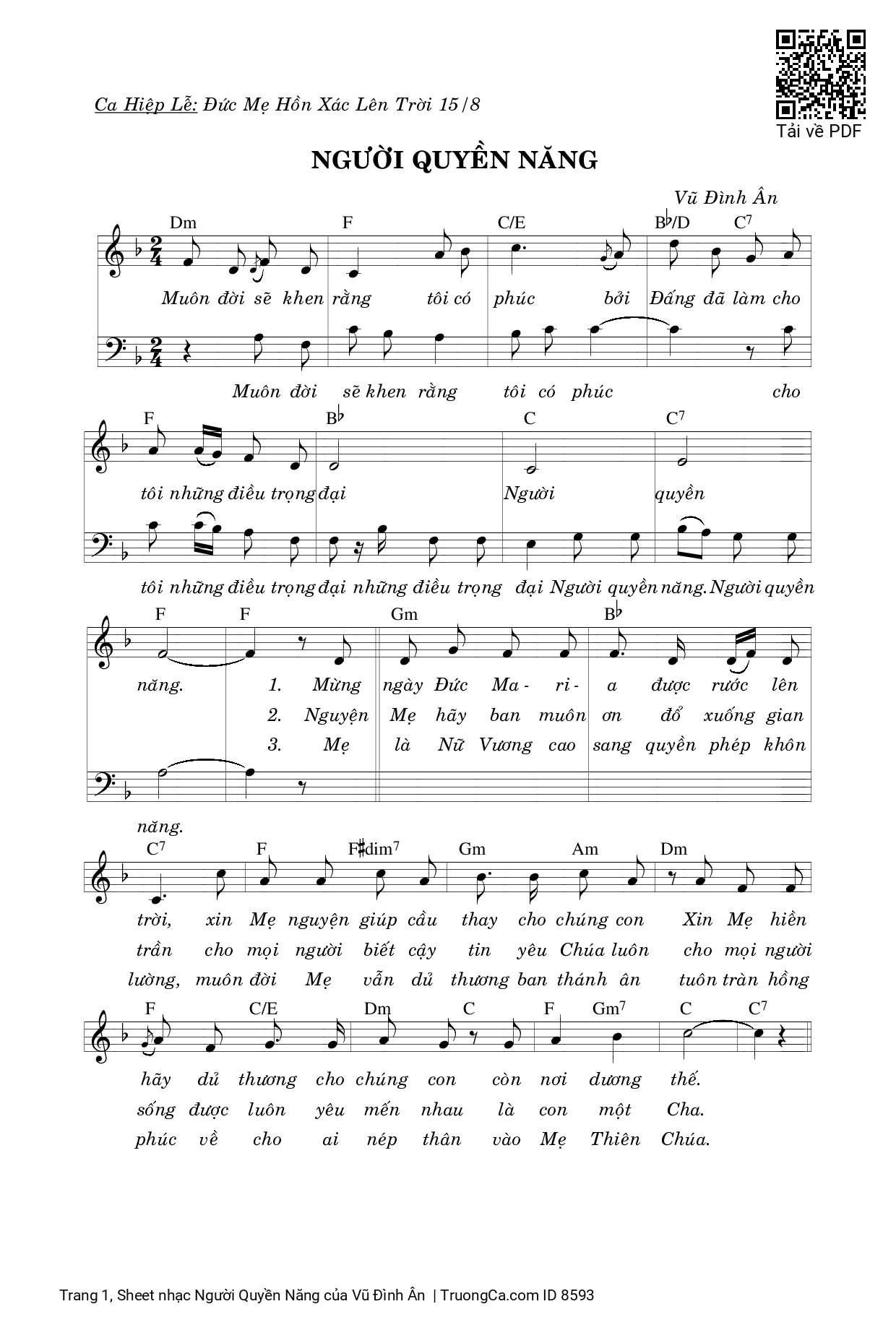 Sheet PDF of Người Quyền Năng