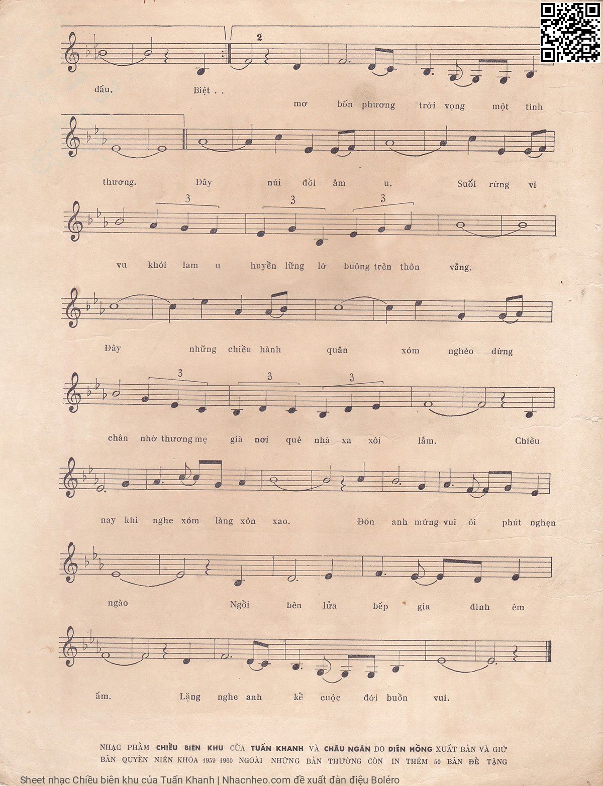 Page 3 of Sheet music PDF Chiều biên khu - Tuấn Khanh