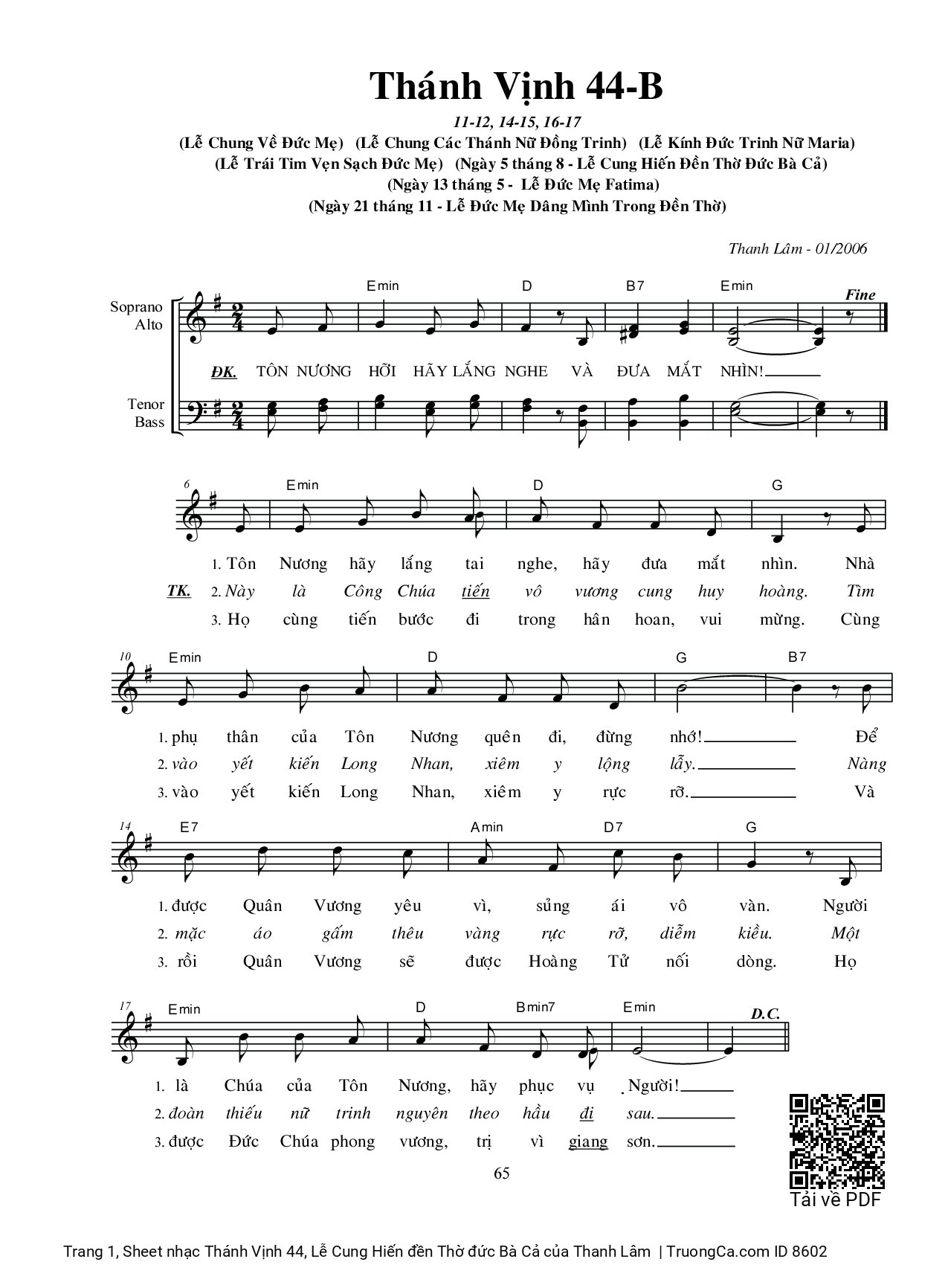 TÔN NƯƠNG HỠI HÃY LẮNG NGHE VÀ ĐƯA MẮT NHÌN, Trang 3