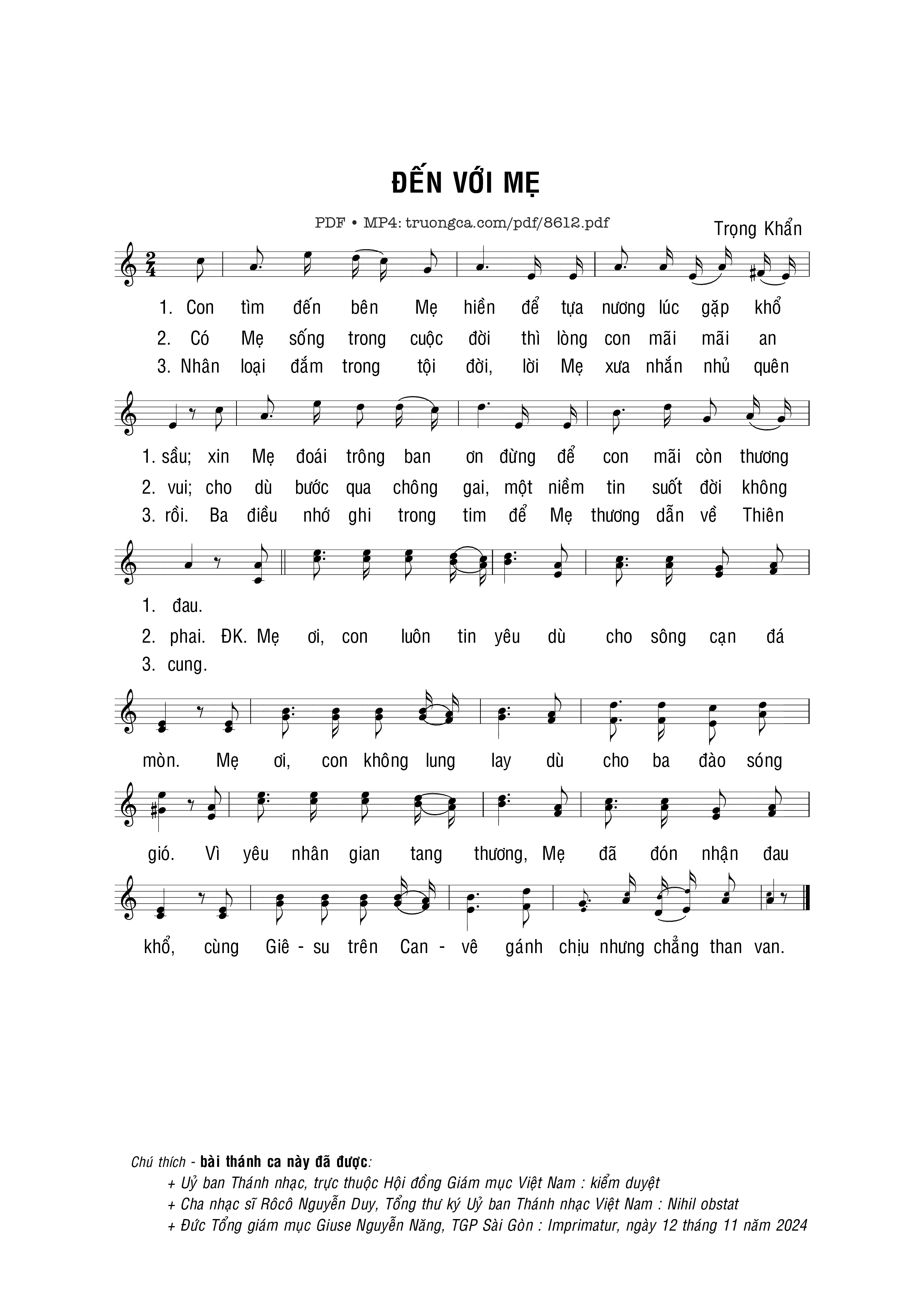 đến Với Mẹ - Trọng Khẩn