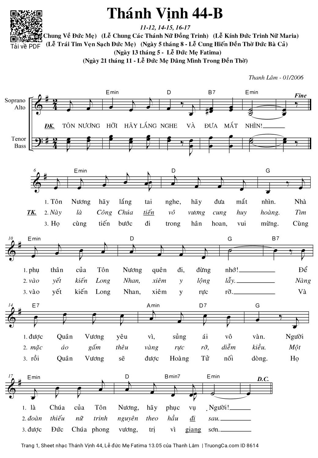 TÔN NƯƠNG HỠI HÃY LẮNG NGHE VÀ ĐƯA MẮT NHÌN, Trang 5