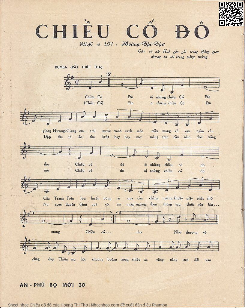 Page 2 of Sheet music PDF Chiều cố đô - Hoàng Thi Thơ