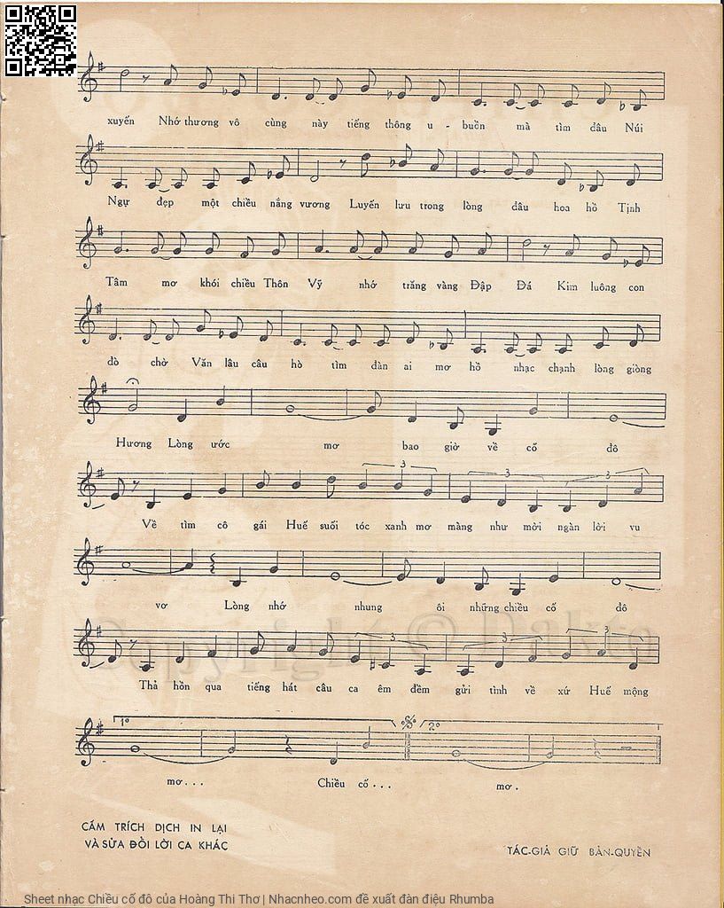 Page 3 of Sheet music PDF Chiều cố đô - Hoàng Thi Thơ