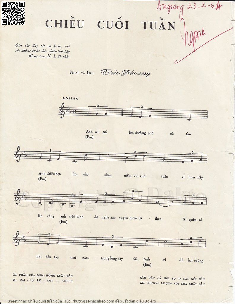 Page 2 of Sheet music PDF Chiều cuối tuần - Trúc Phương