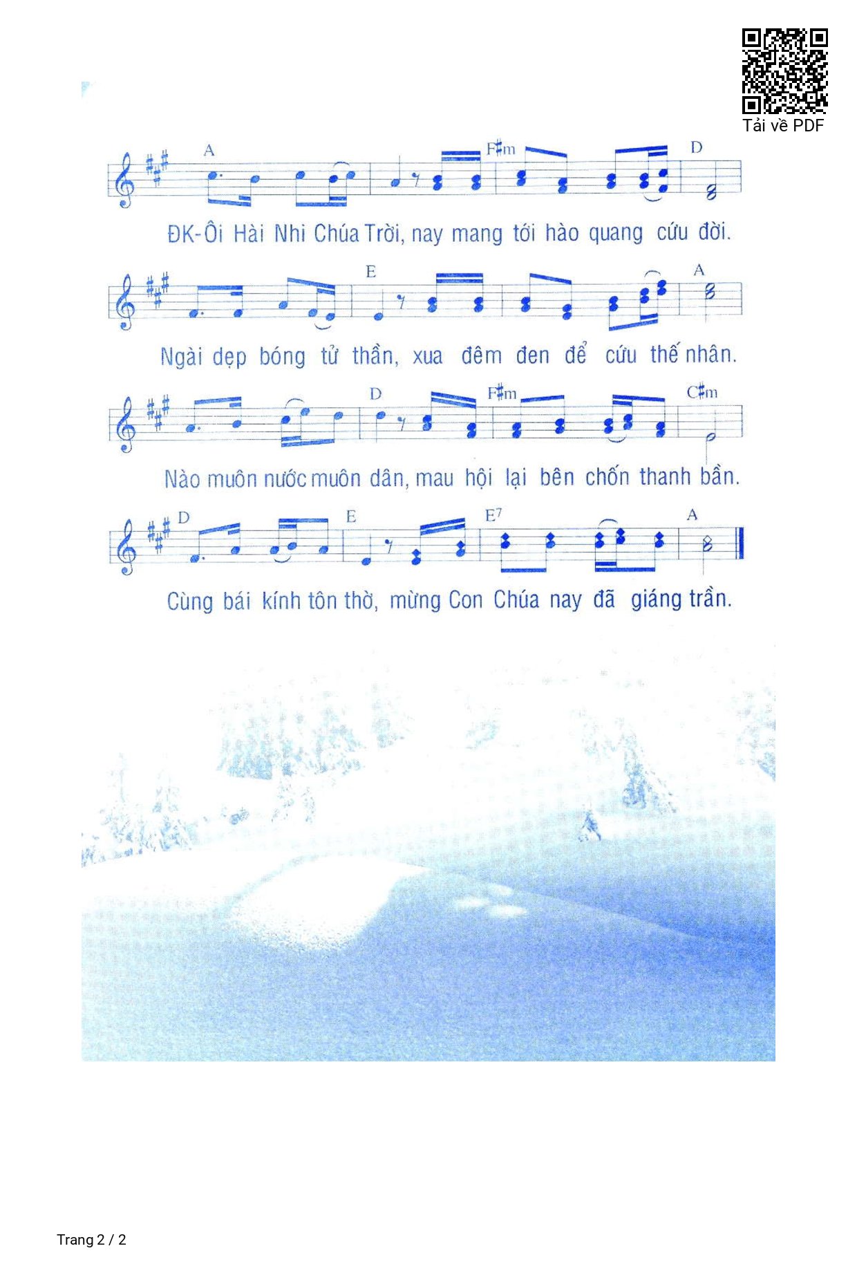 Page 2 of Sheet music PDF Hài Nhi Chúa Trời - Bùi Ninh