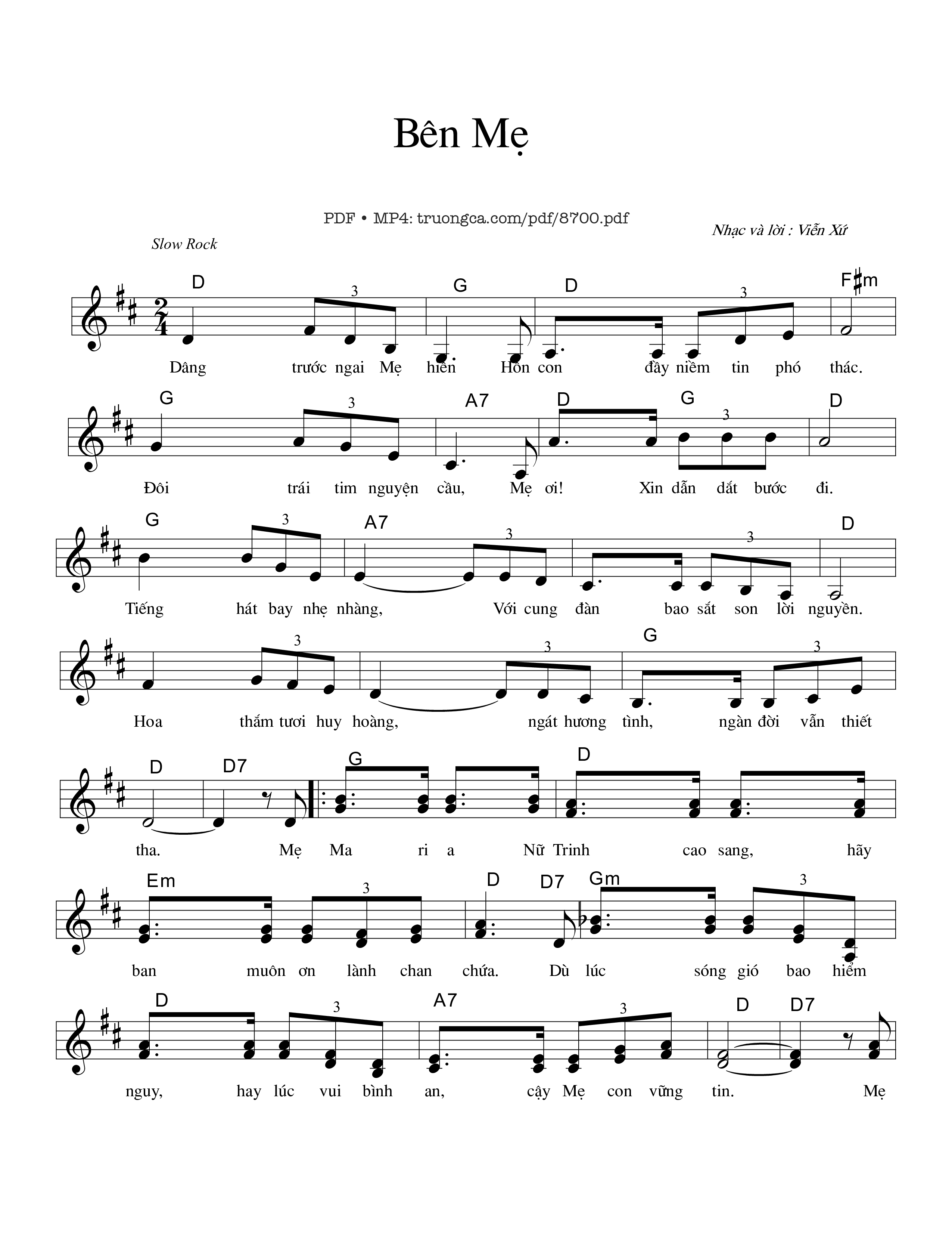 Sheet PDF of Bên Mẹ - Viễn Xứ