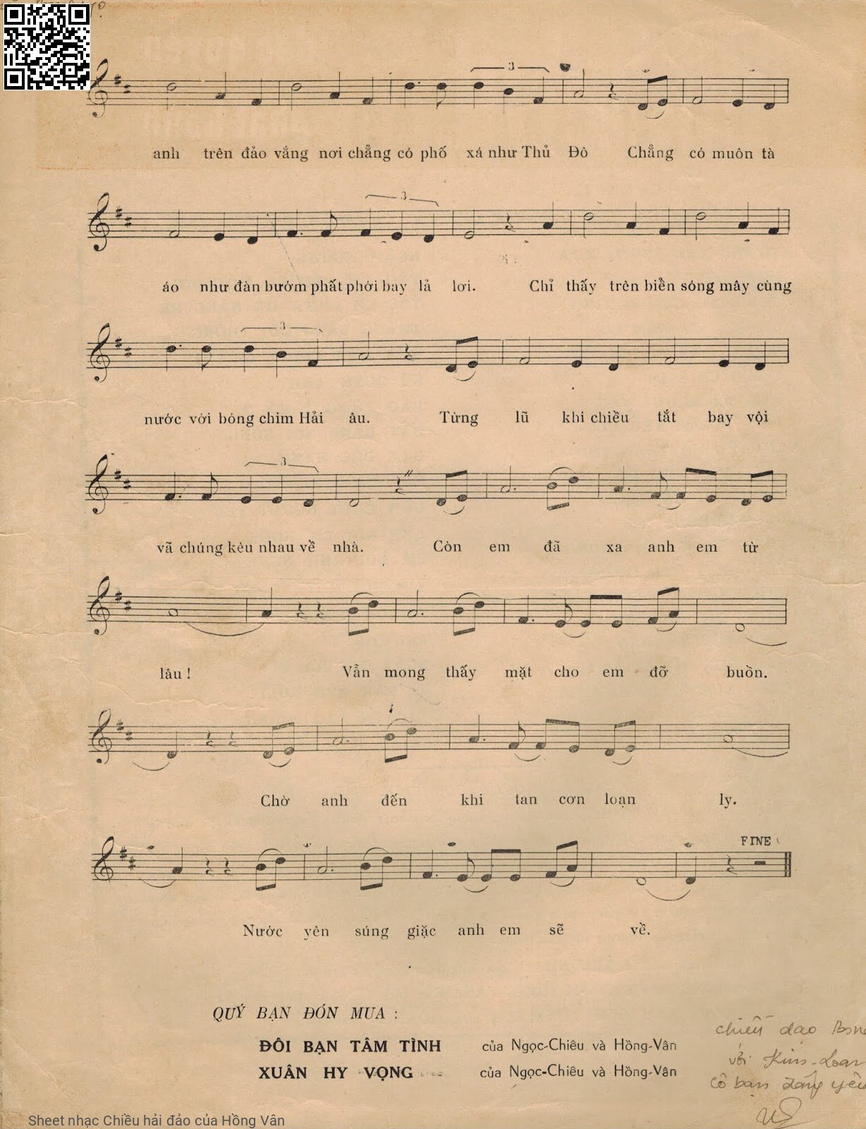 Page 3 of Sheet music PDF Chiều hải đảo - Hồng Vân