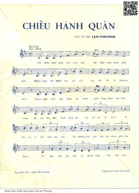 Page 2 of Sheet music PDF Chiều hành quân - Lam Phương