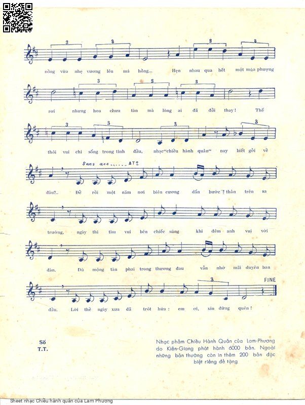 Page 3 of Sheet music PDF Chiều hành quân - Lam Phương