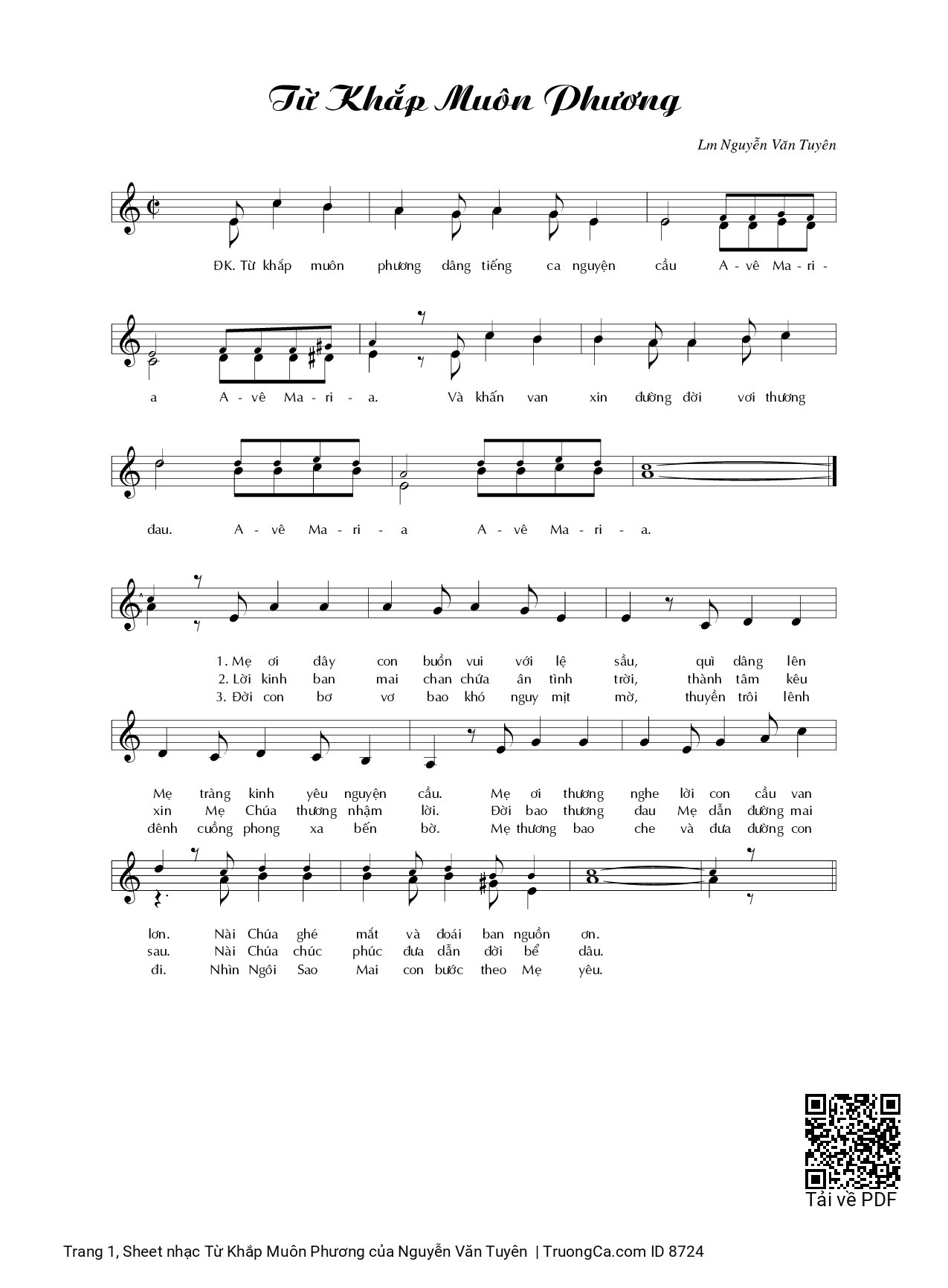 Sheet PDF of Từ Khắp Muôn Phương