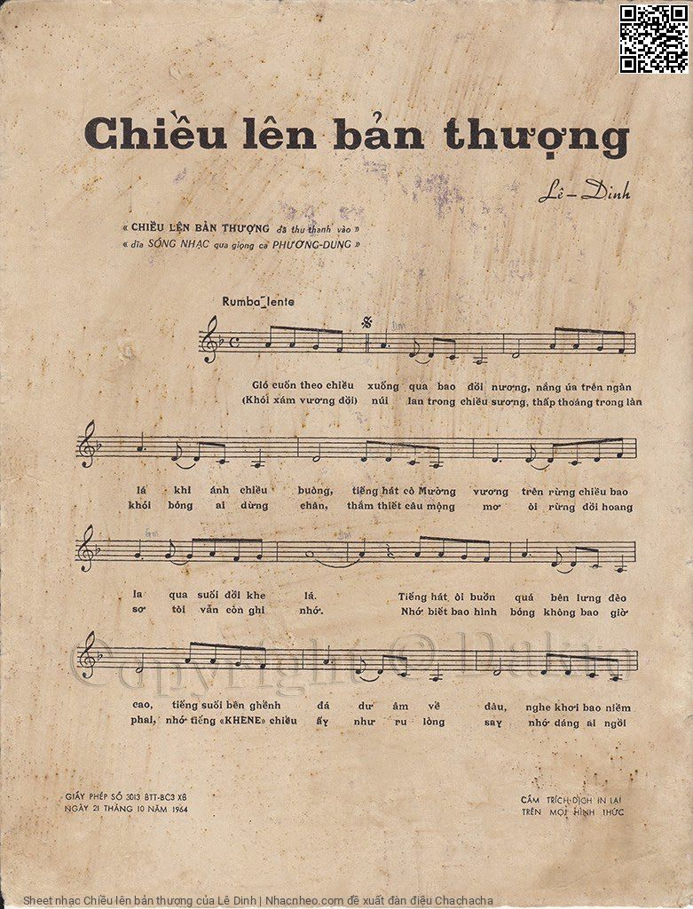 Page 2 of Sheet music PDF Chiều lên bản thượng - Lê Dinh