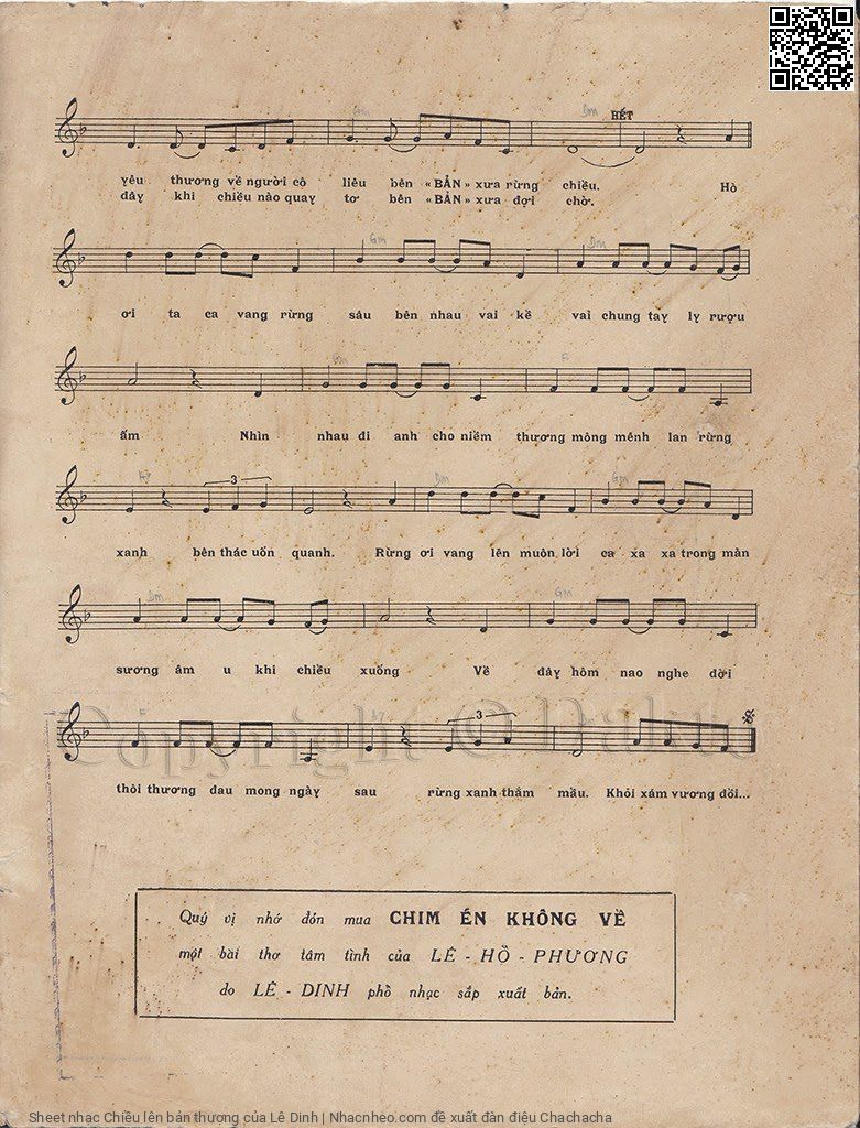 Page 3 of Sheet music PDF Chiều lên bản thượng - Lê Dinh