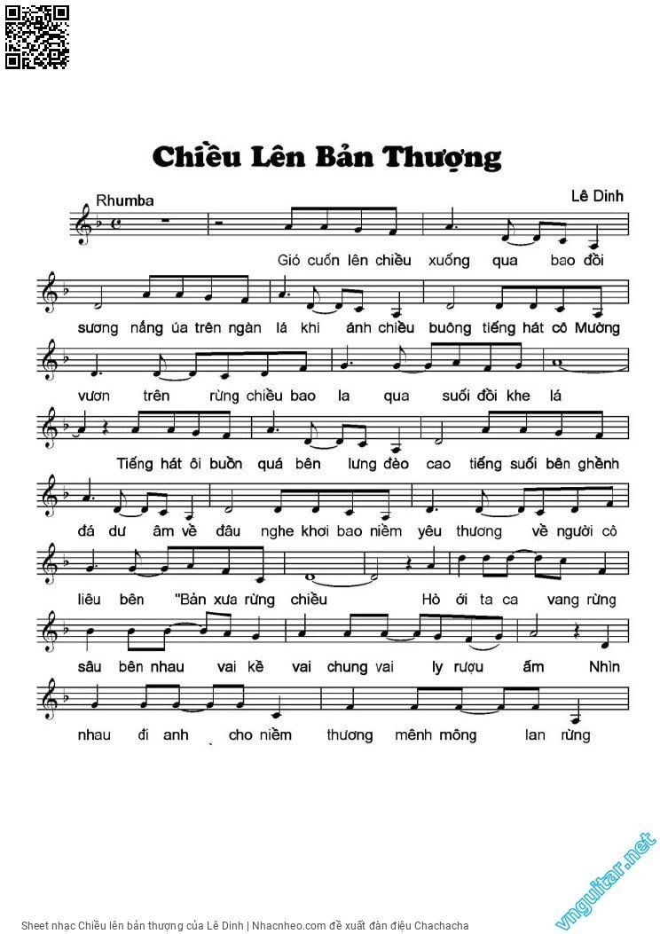 Page 5 of Sheet music PDF Chiều lên bản thượng - Lê Dinh