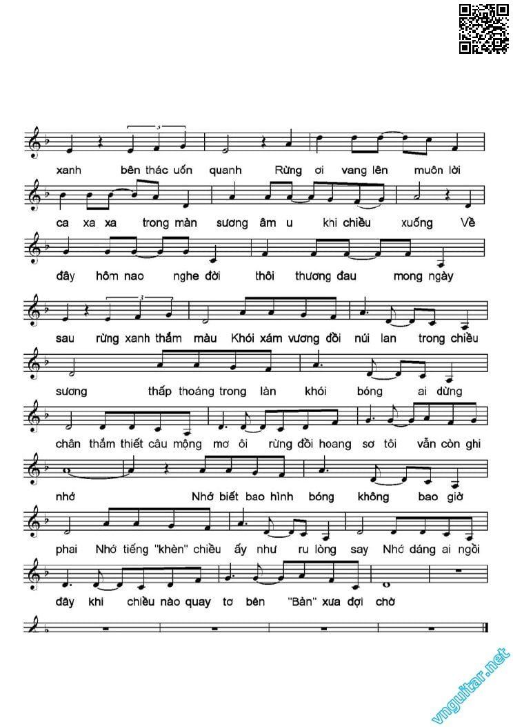 Page 6 of Sheet music PDF Chiều lên bản thượng - Lê Dinh