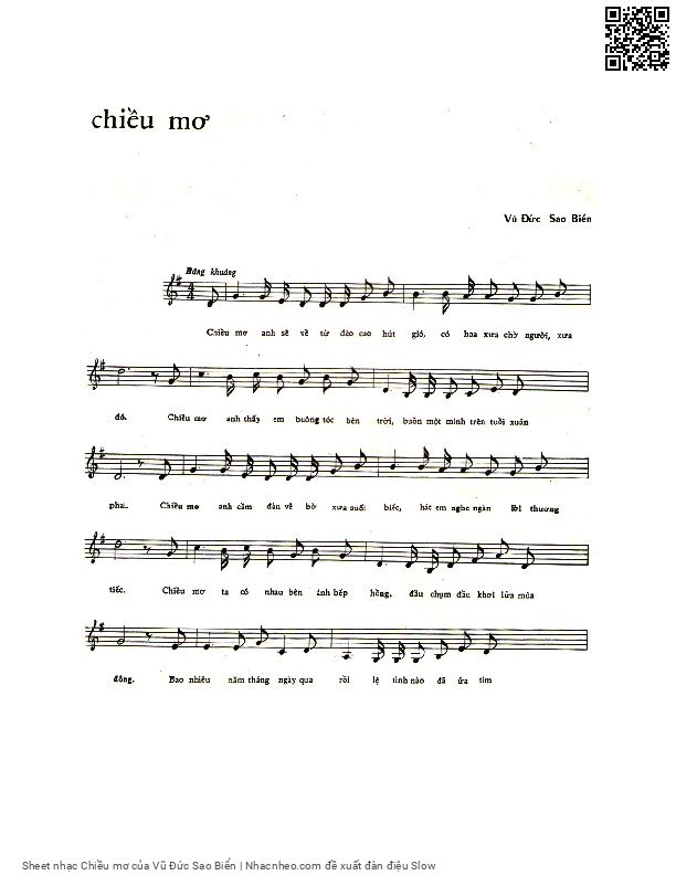 Page 2 of Sheet music PDF Chiều mơ - Vũ Đức Sao Biển