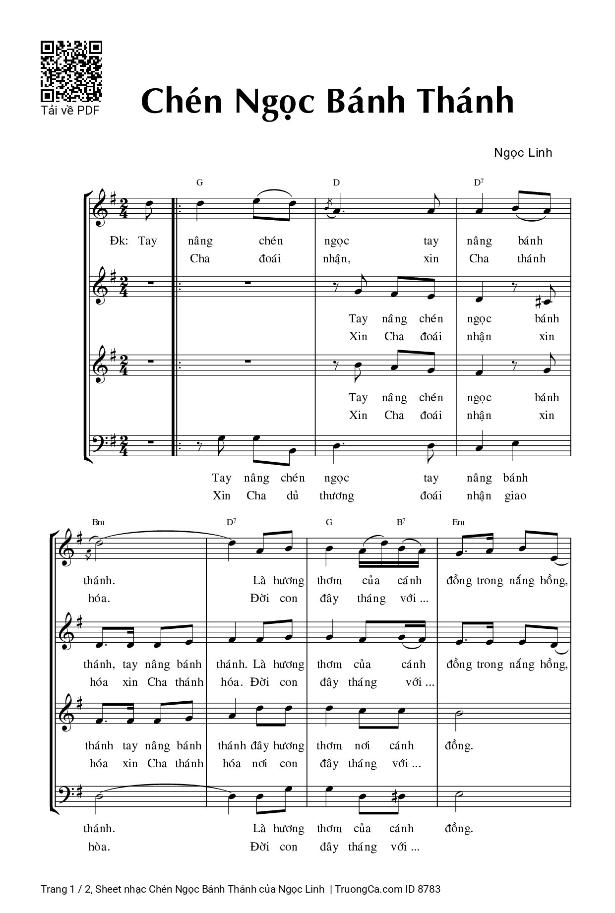 Sheet PDF of Chén Ngọc Bánh Thánh