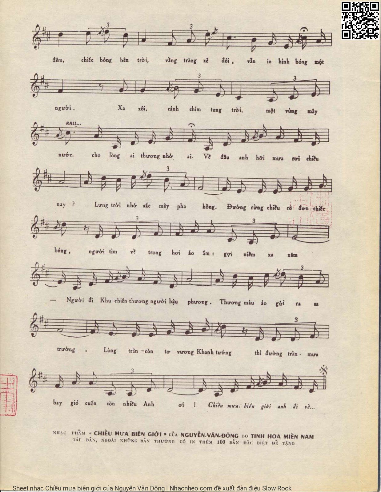 Page 3 of Sheet music PDF Chiều mưa biên giới - Nguyễn Văn Đông
