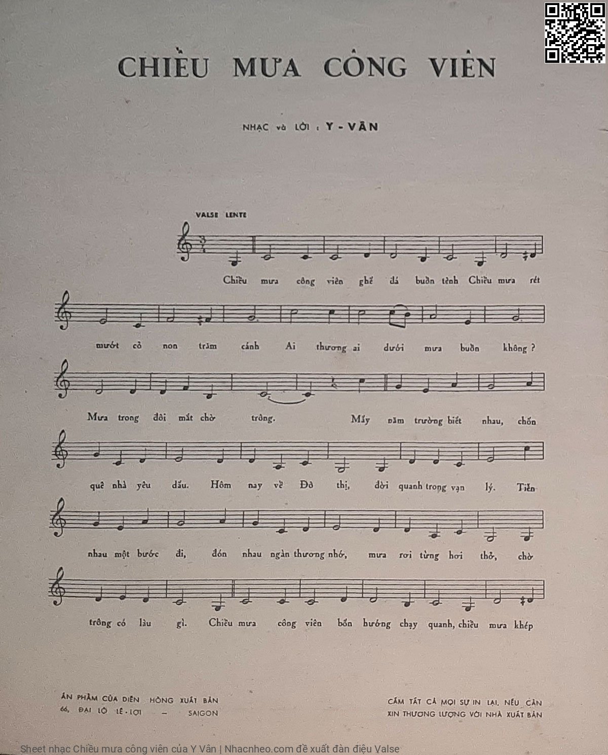 Page 2 of Sheet music PDF Chiều mưa công viên - Y Vân