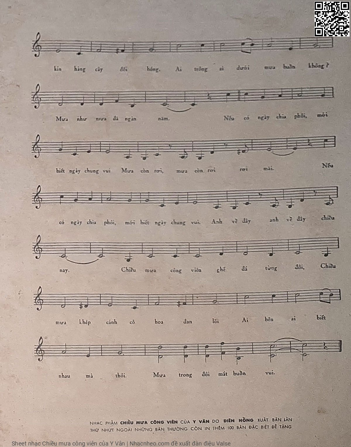 Page 3 of Sheet music PDF Chiều mưa công viên - Y Vân