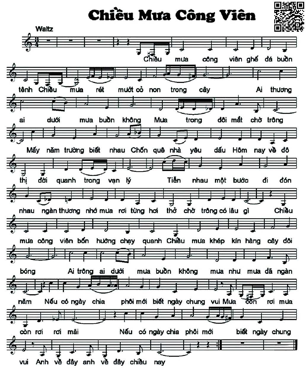 Page 5 of Sheet music PDF Chiều mưa công viên - Y Vân