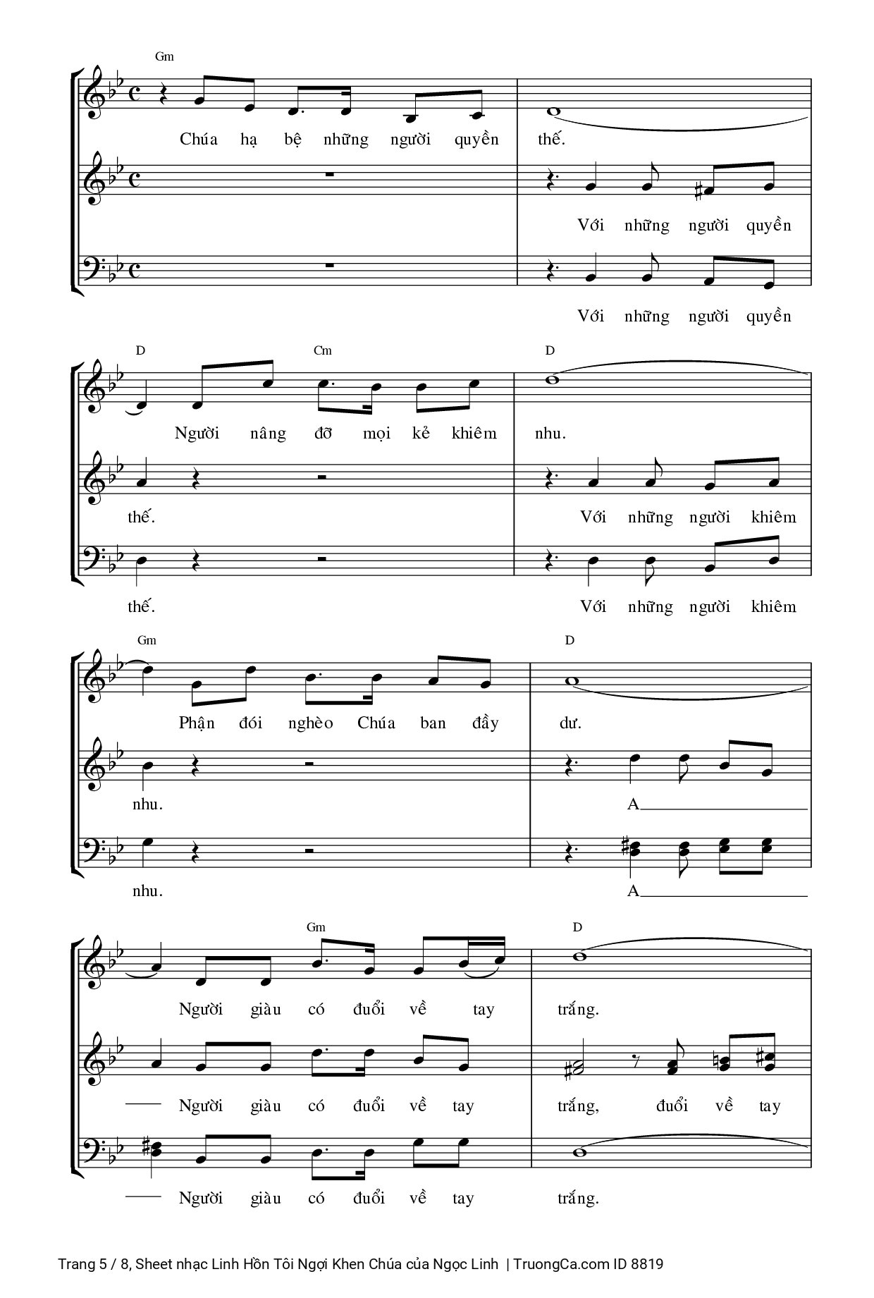 Page 5 of Sheet music PDF Linh Hồn Tôi Ngợi Khen Chúa (4 bè) - Ngọc Linh