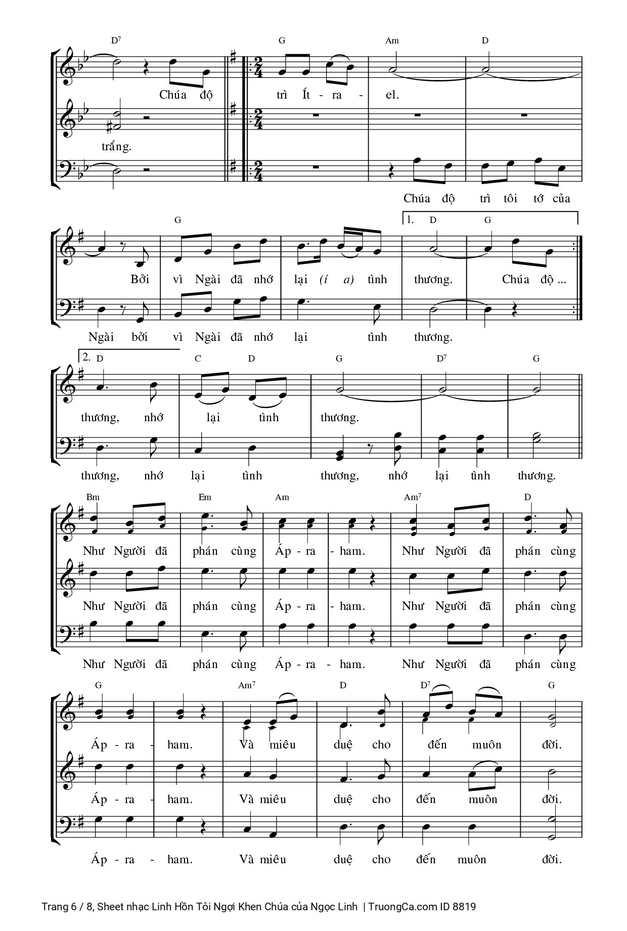 Page 6 of Sheet music PDF Linh Hồn Tôi Ngợi Khen Chúa (4 bè) - Ngọc Linh