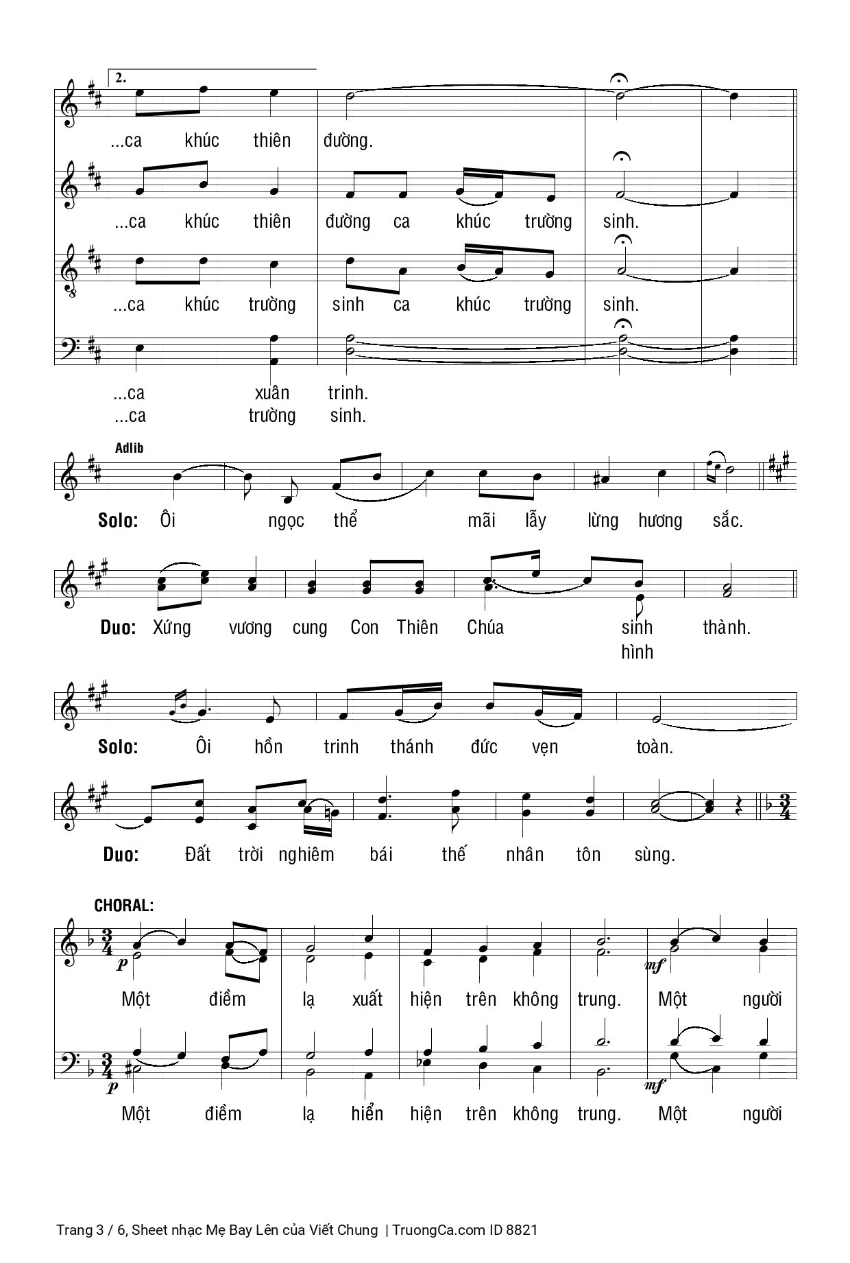 Page 3 of Sheet music PDF Mẹ Bay Lên - Viết Chung