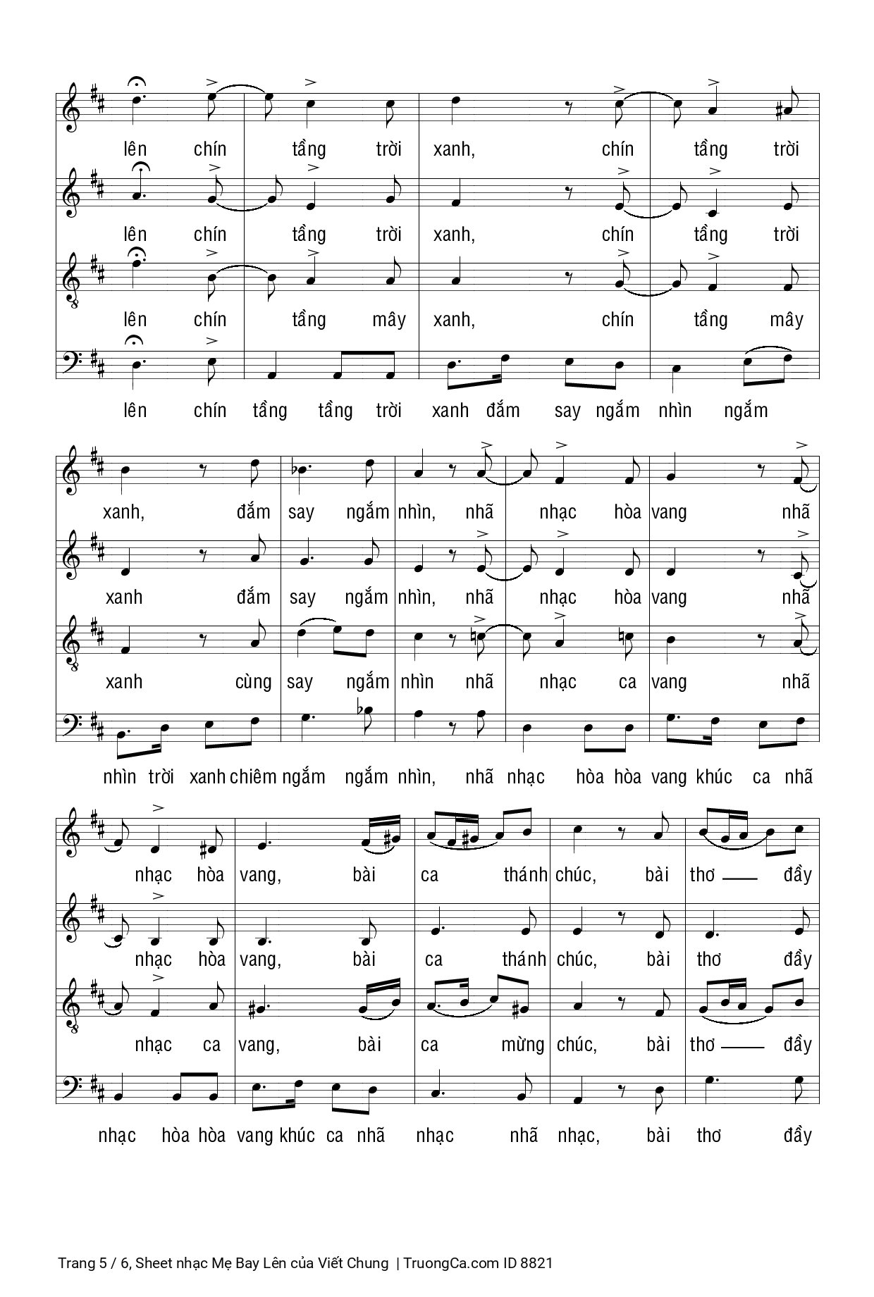 Page 5 of Sheet music PDF Mẹ Bay Lên - Viết Chung