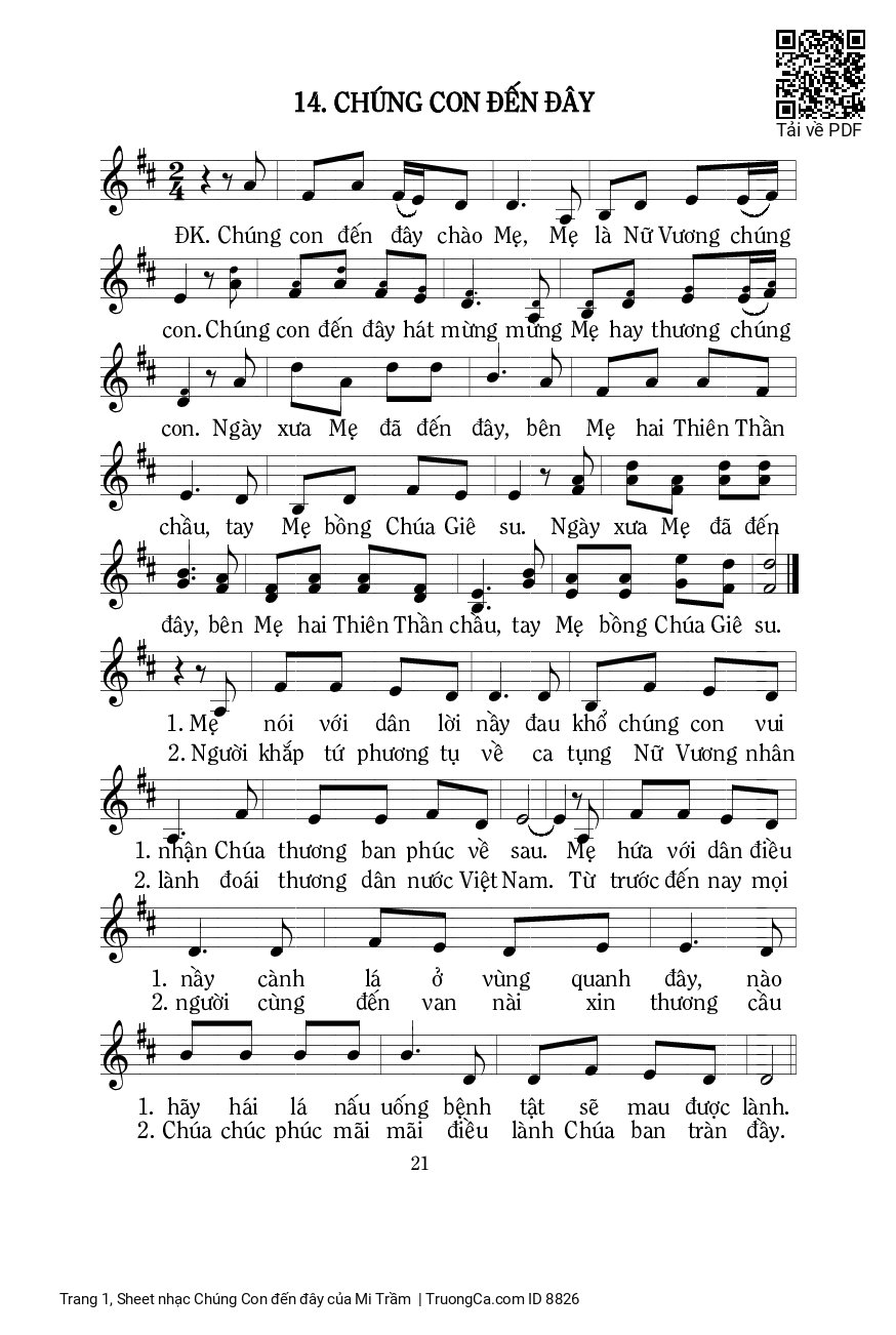 Sheet PDF of Chúng Con đến đây