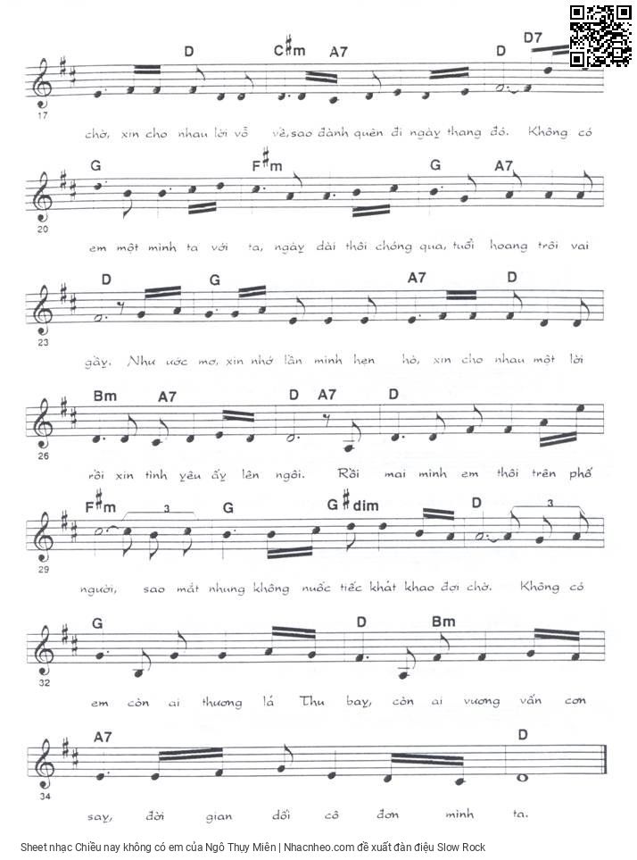 Page 2 of Sheet music PDF Chiều nay không có em - Ngô Thụy Miên