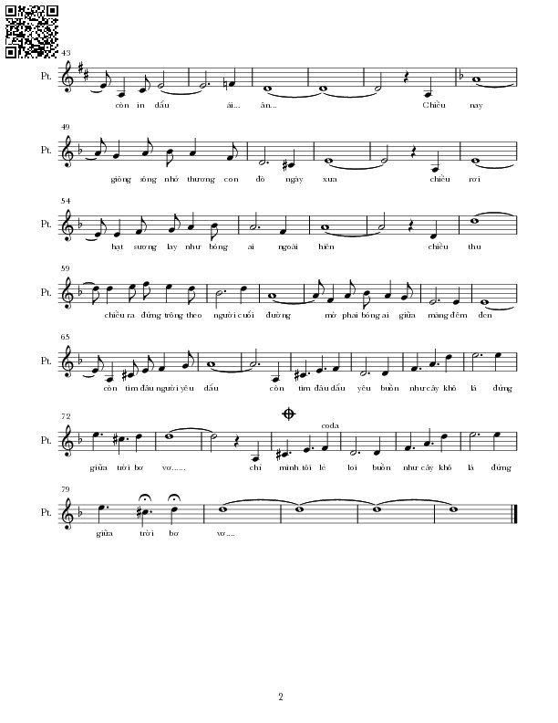 Page 2 of Sheet music PDF Chiều nay ta cố quên người - Nguyễn Hoàng Đô