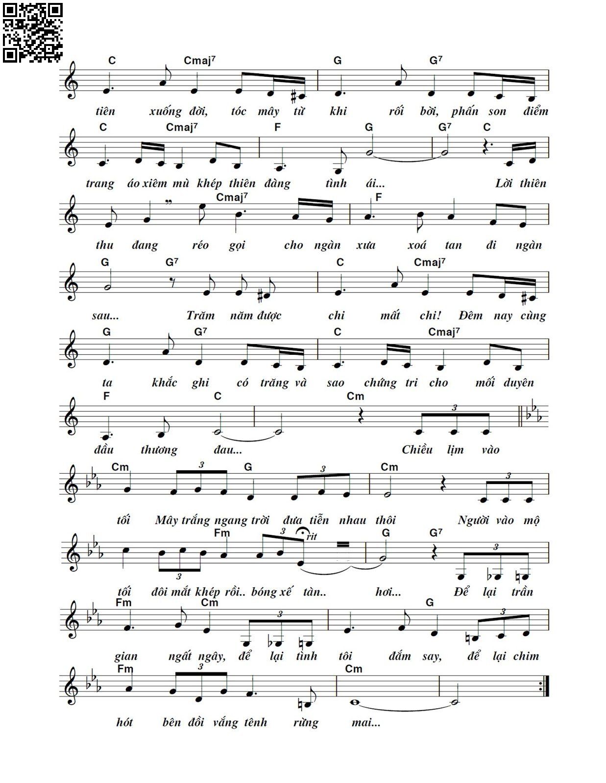 Page 2 of Sheet music PDF Chiêu niệm khúc - Hoàng Quốc Bảo