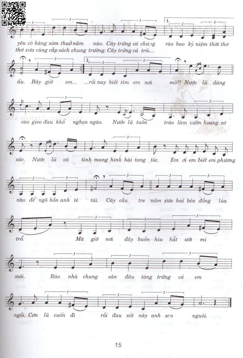 Page 2 of Sheet music PDF Chiều nước lũ - Vinh Sử